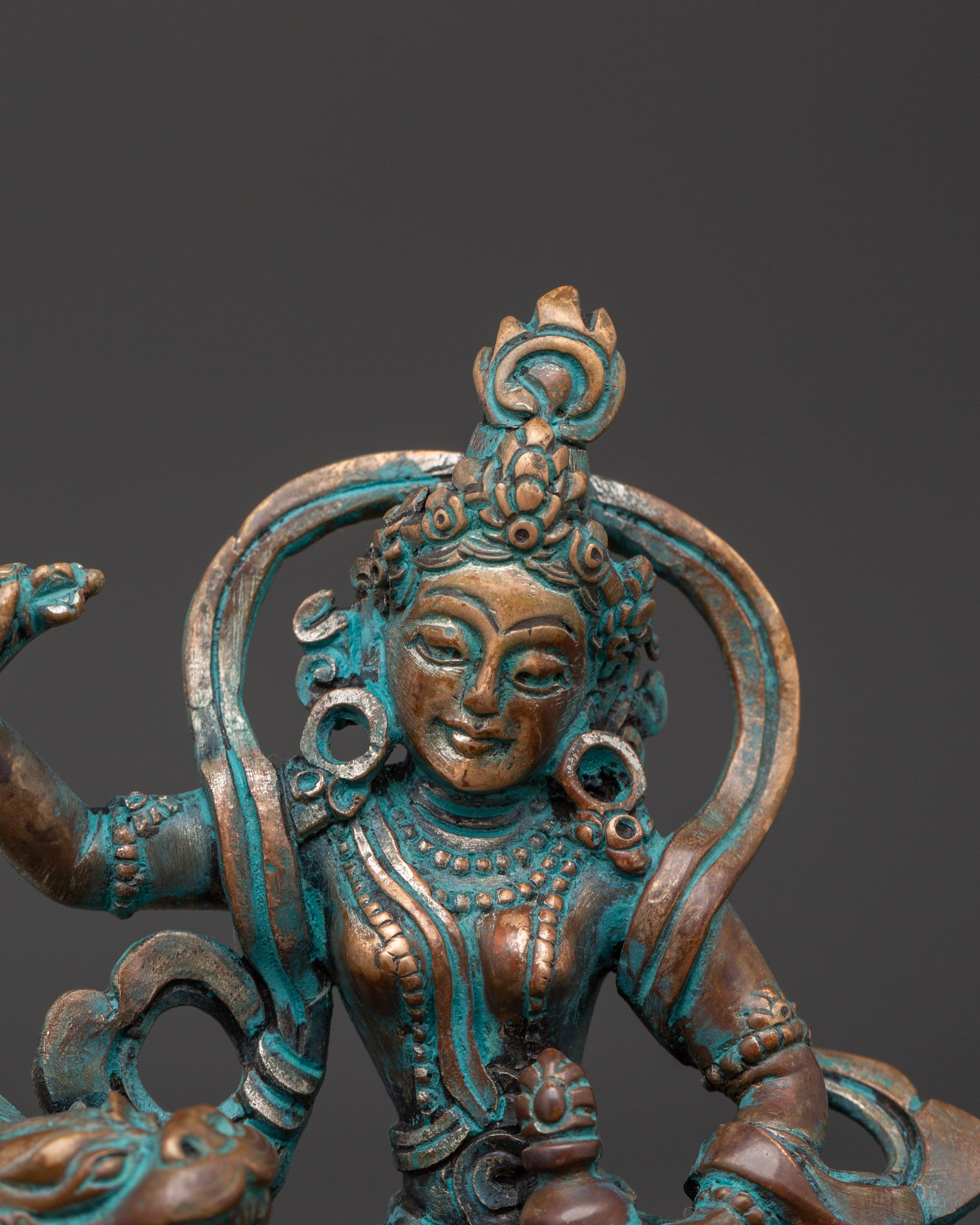 Tseringma Copper Statue | Tibetan Long Life Goddess
