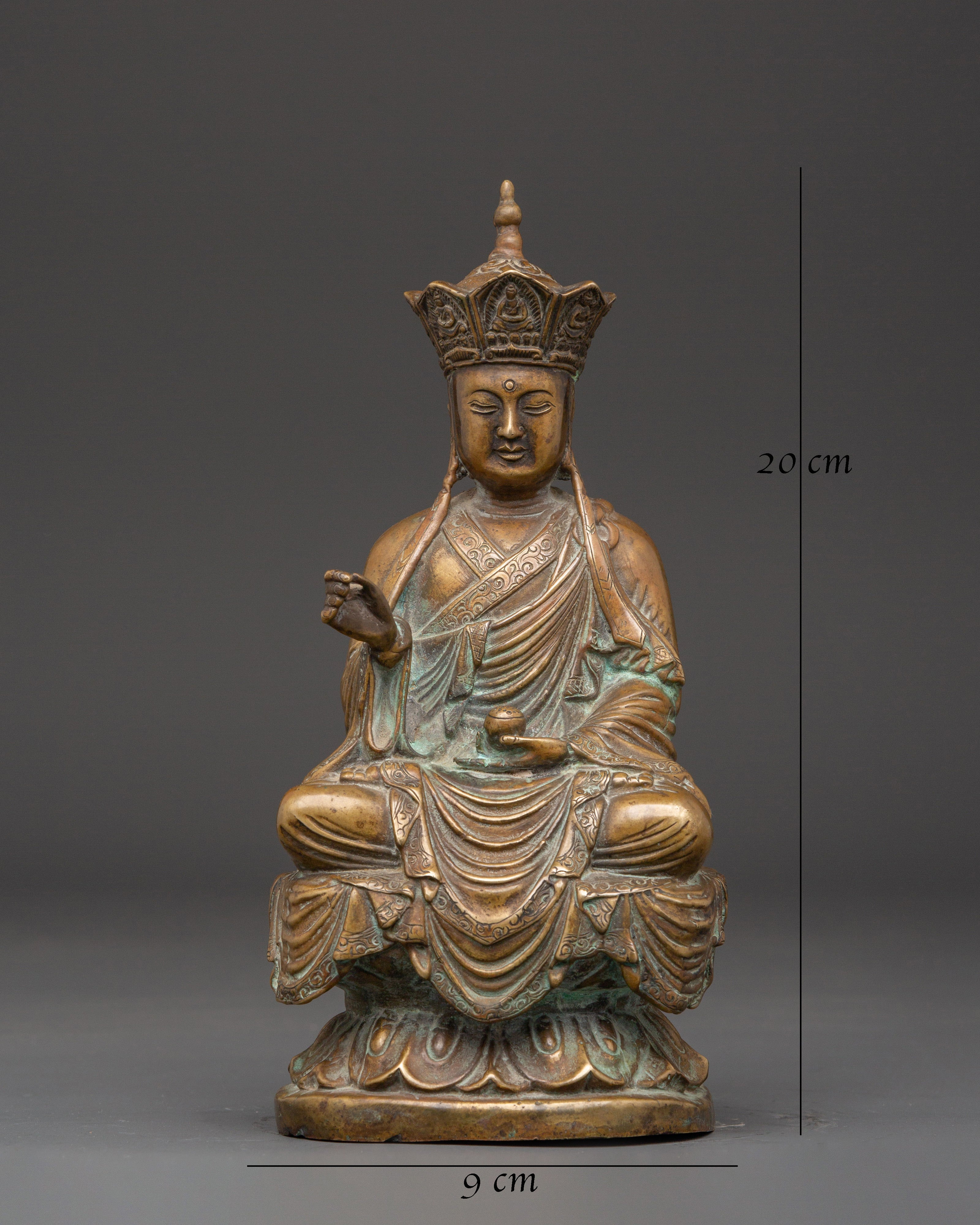 Buddhist Master Copper Statue | Tibetan Spiritual Teacher
