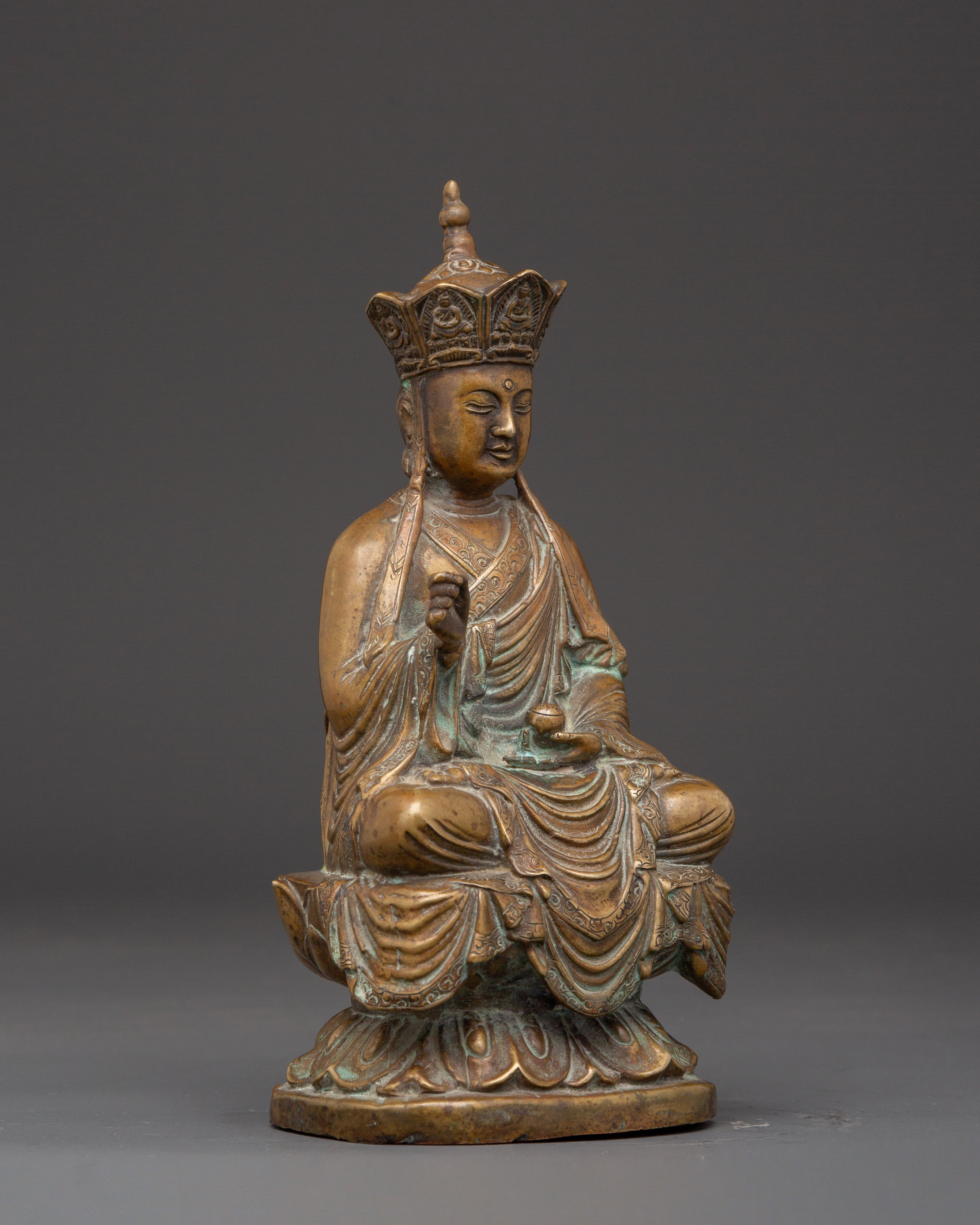 Buddhist Master Copper Statue | Tibetan Spiritual Teacher