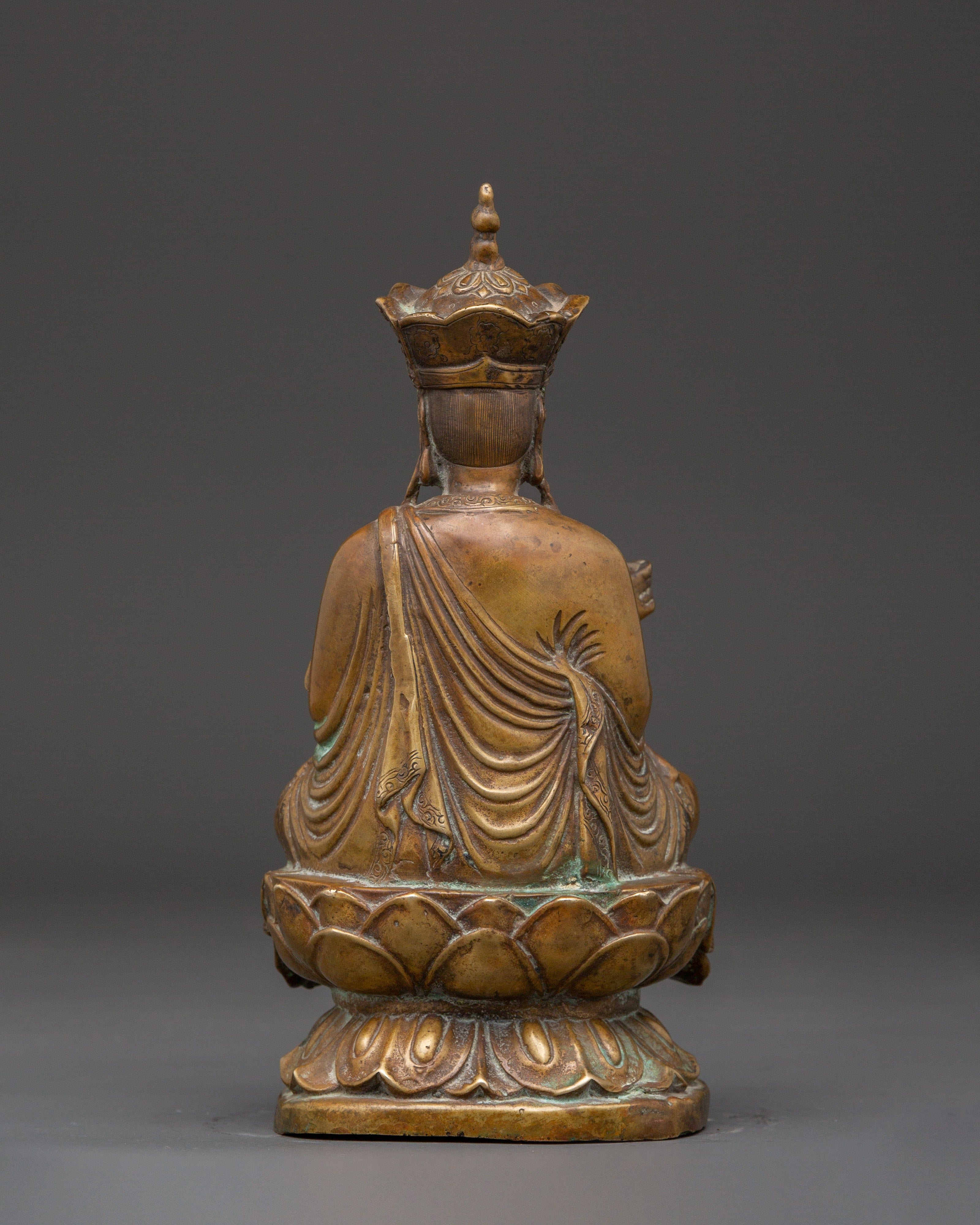 Buddhist Master Copper Statue | Tibetan Spiritual Teacher