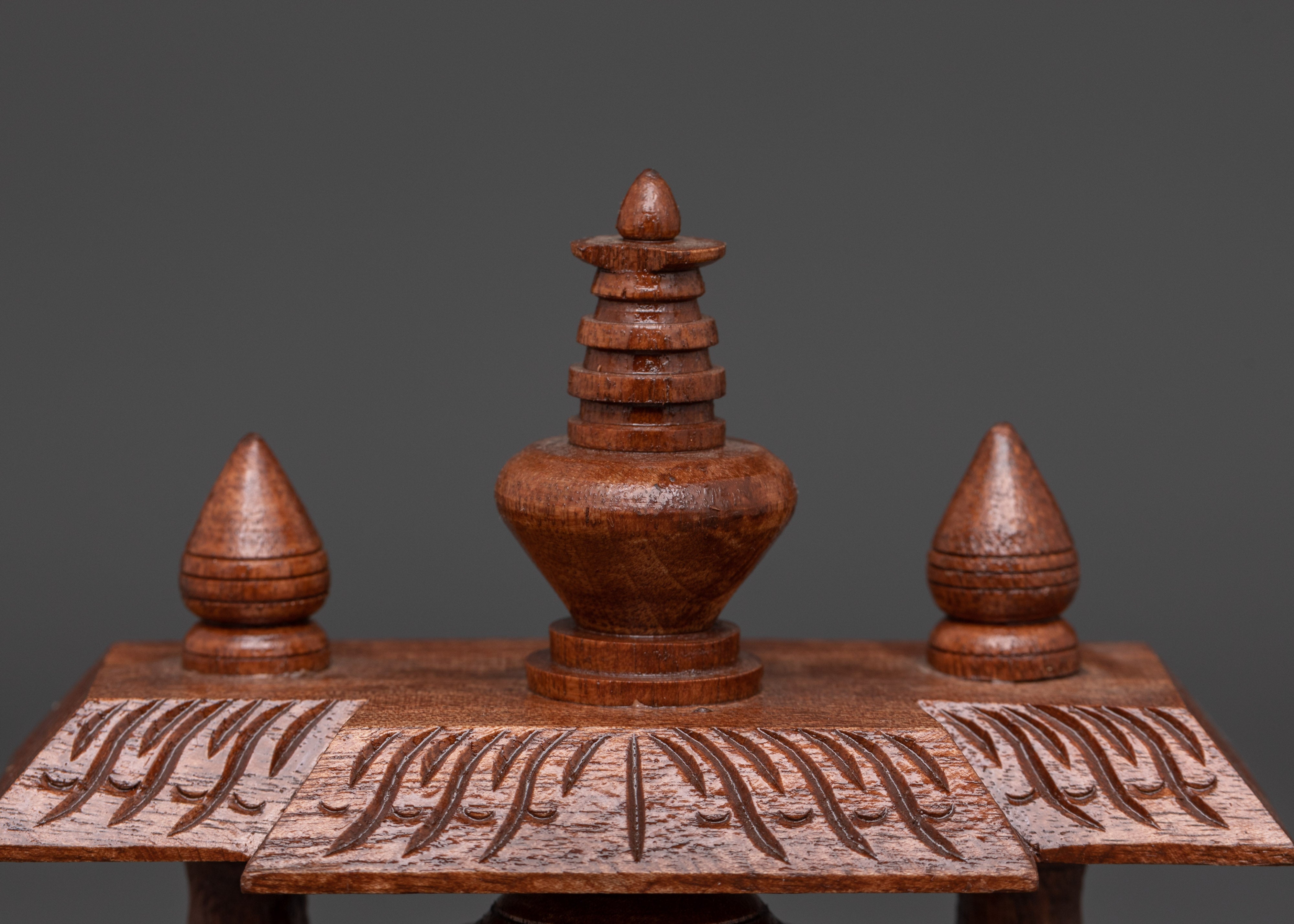 Wood Carving Prayer Wheel | for Meditation and Spiritual Decor