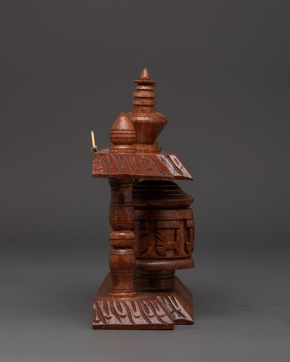 Tibetan Wooden Prayer Wheel | Handcrafted Mantra Spinner for Meditation