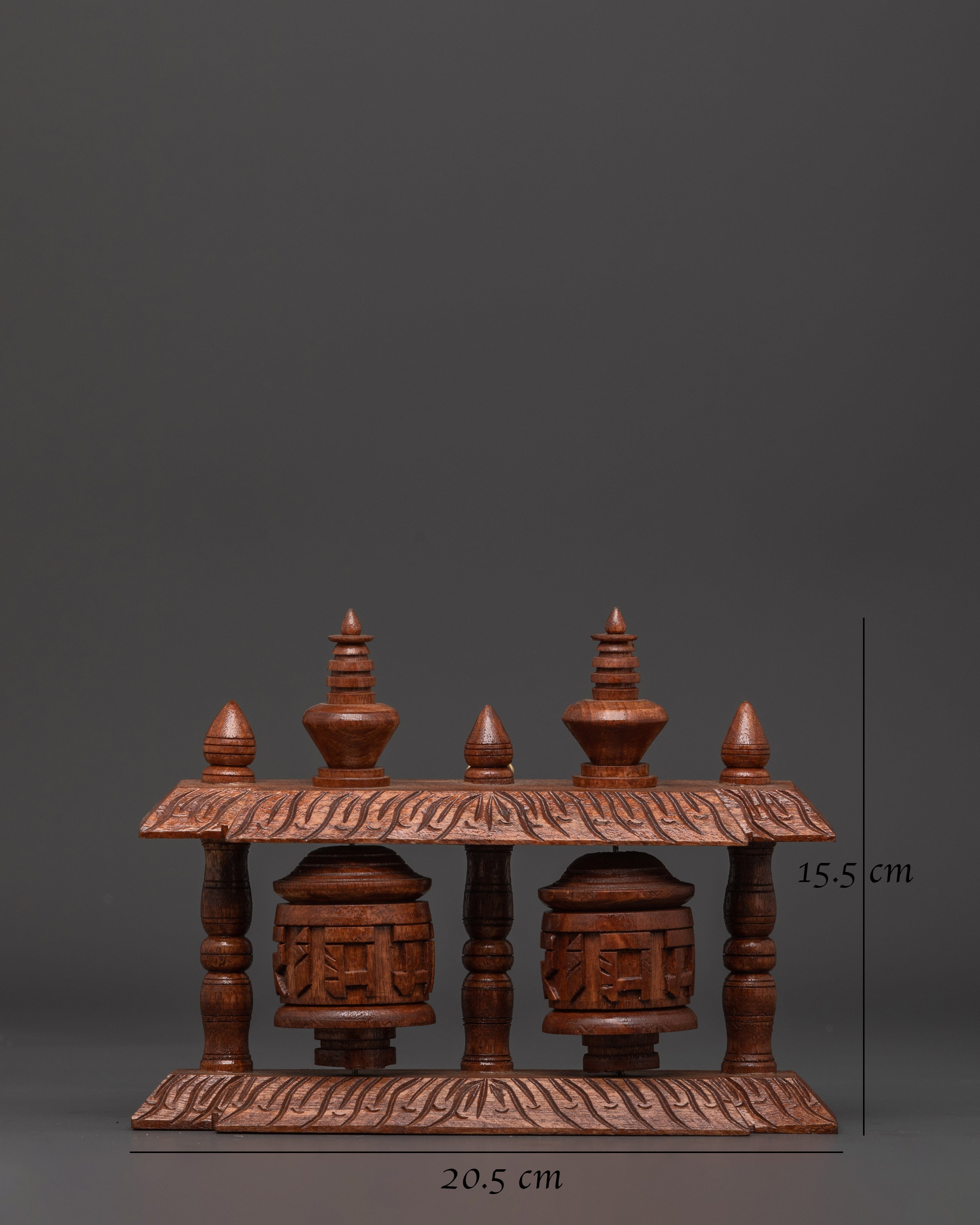 Tibetan Wooden Prayer Wheel | Handcrafted Mantra Spinner for Meditation