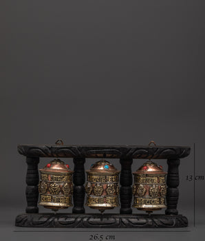 Handcarved Wooden Buddhist Prayer Wheel | For Mindful Meditation