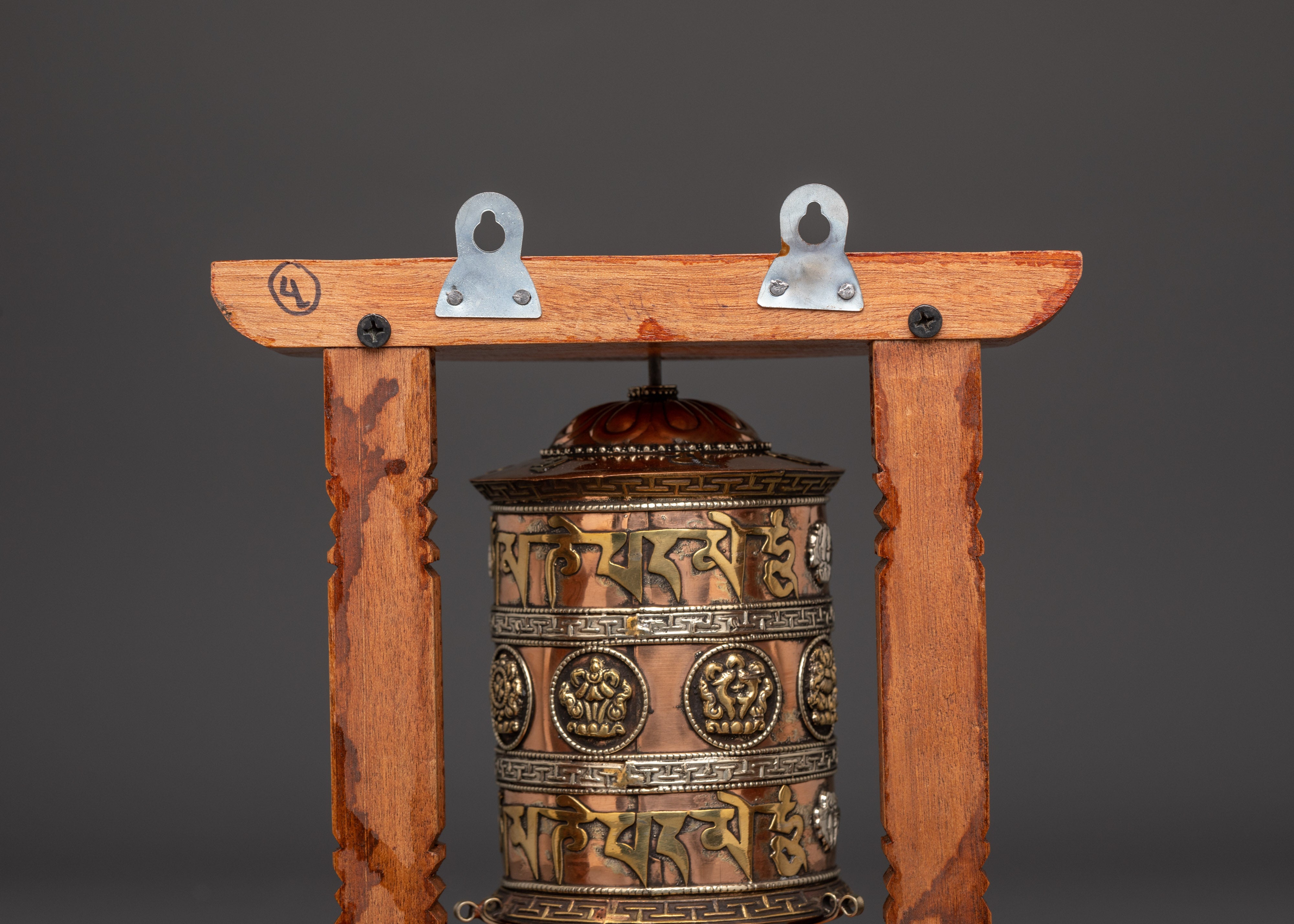 Handcarved Tibetan Prayer Wheel | Wooden Buddhist Meditation Tool