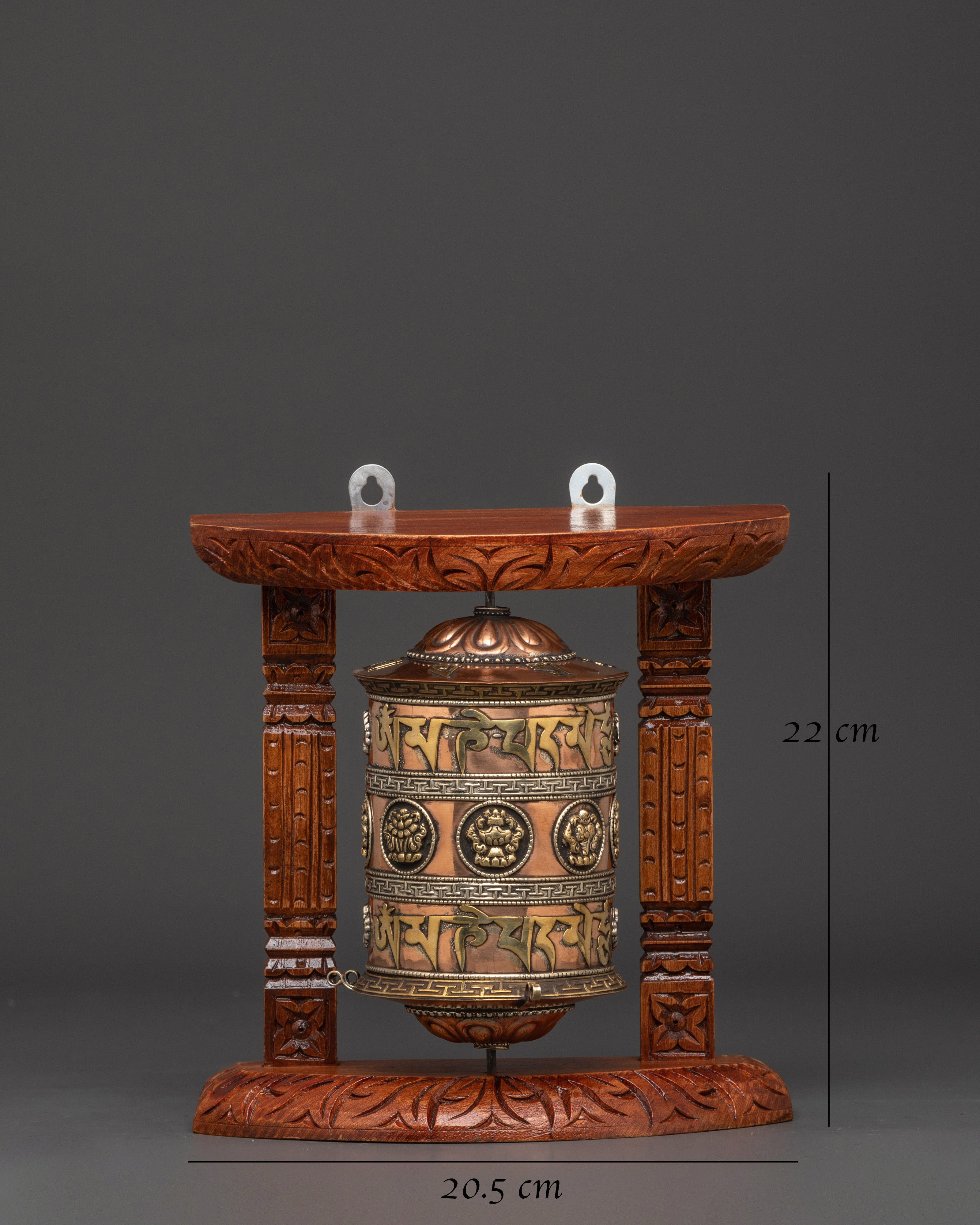 Handcarved Tibetan Prayer Wheel | Wooden Buddhist Meditation Tool