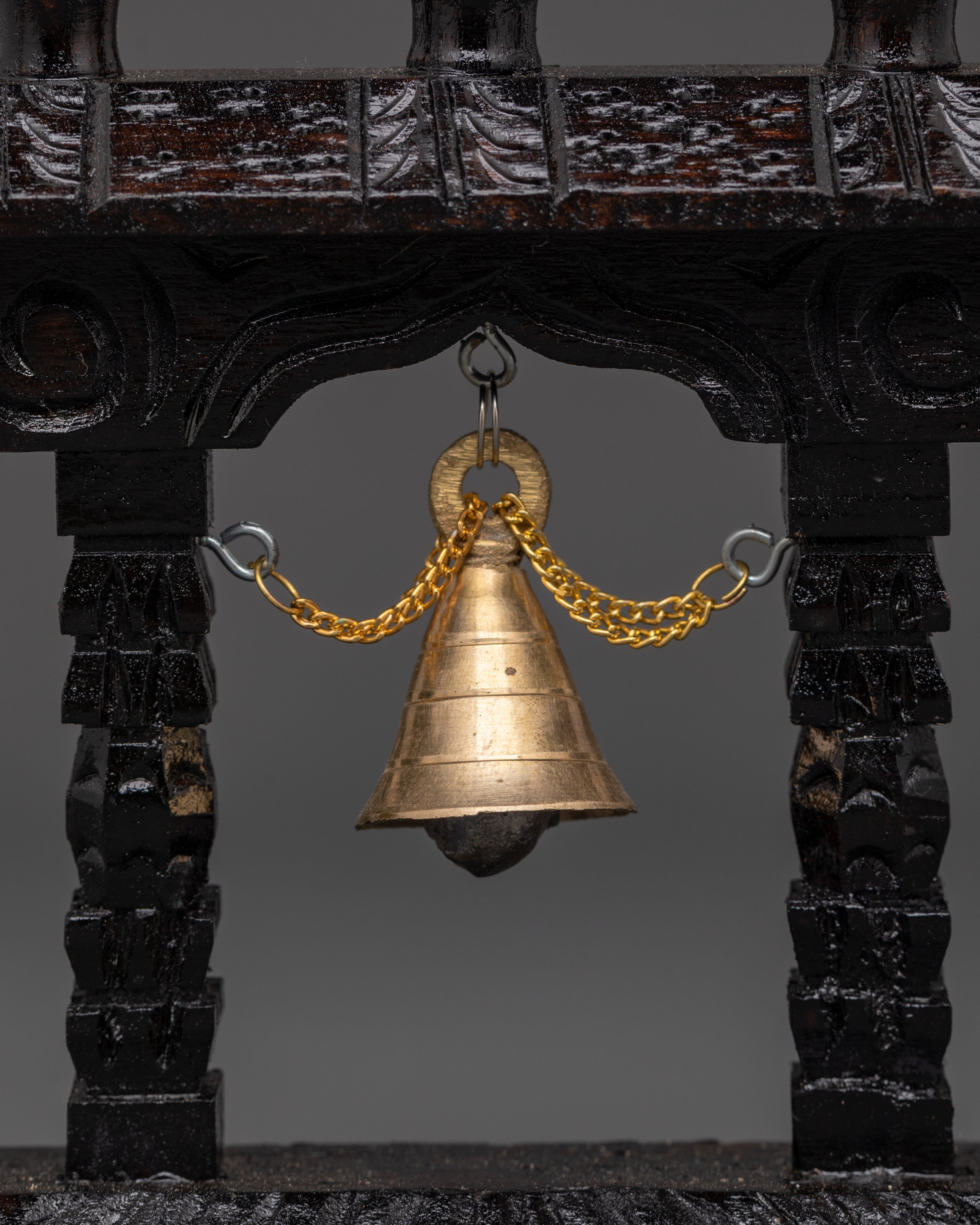 Bell on Wooden Frame | Tibetan Rituals and Meditation