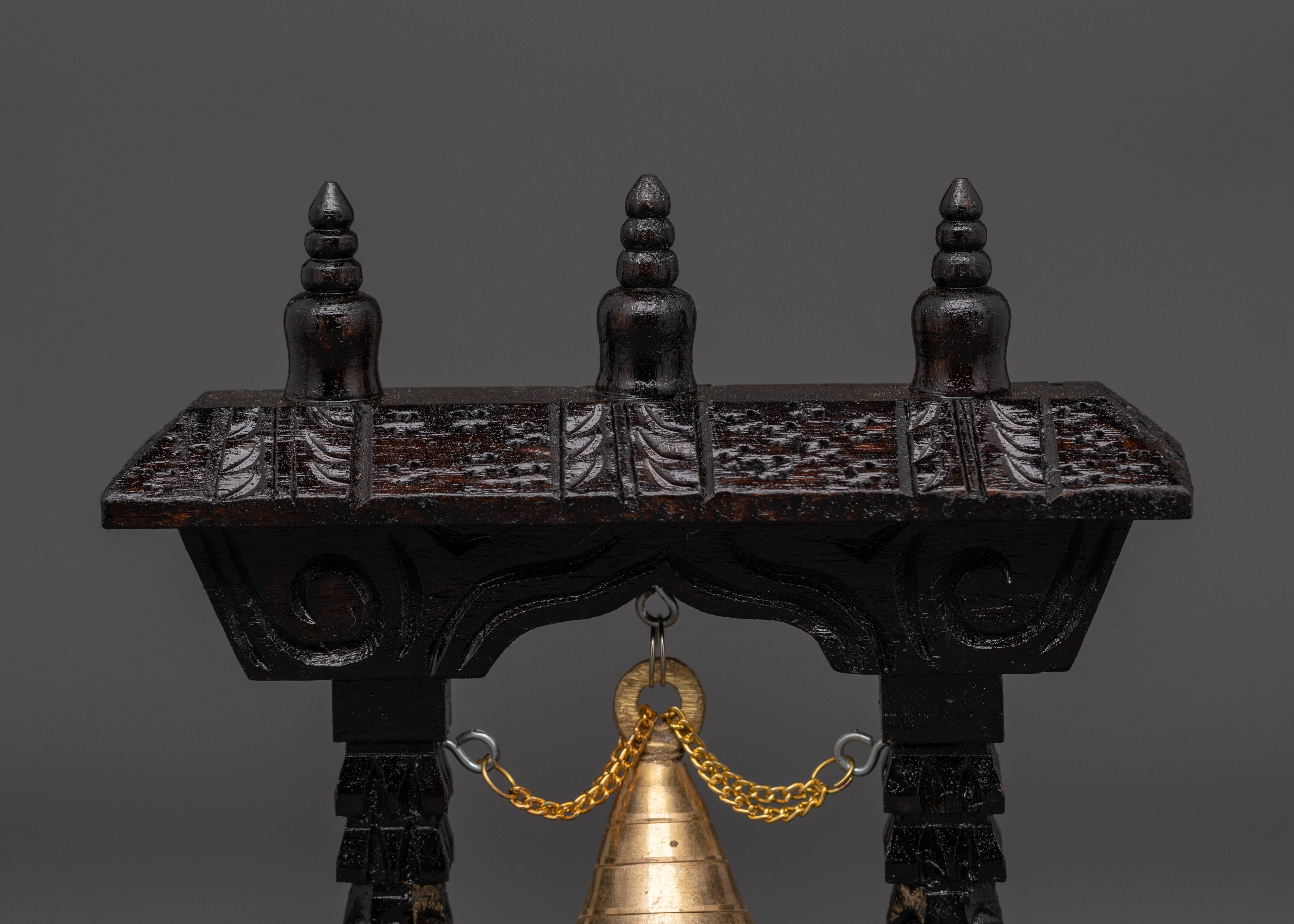 Bell on Wooden Frame | Tibetan Rituals and Meditation