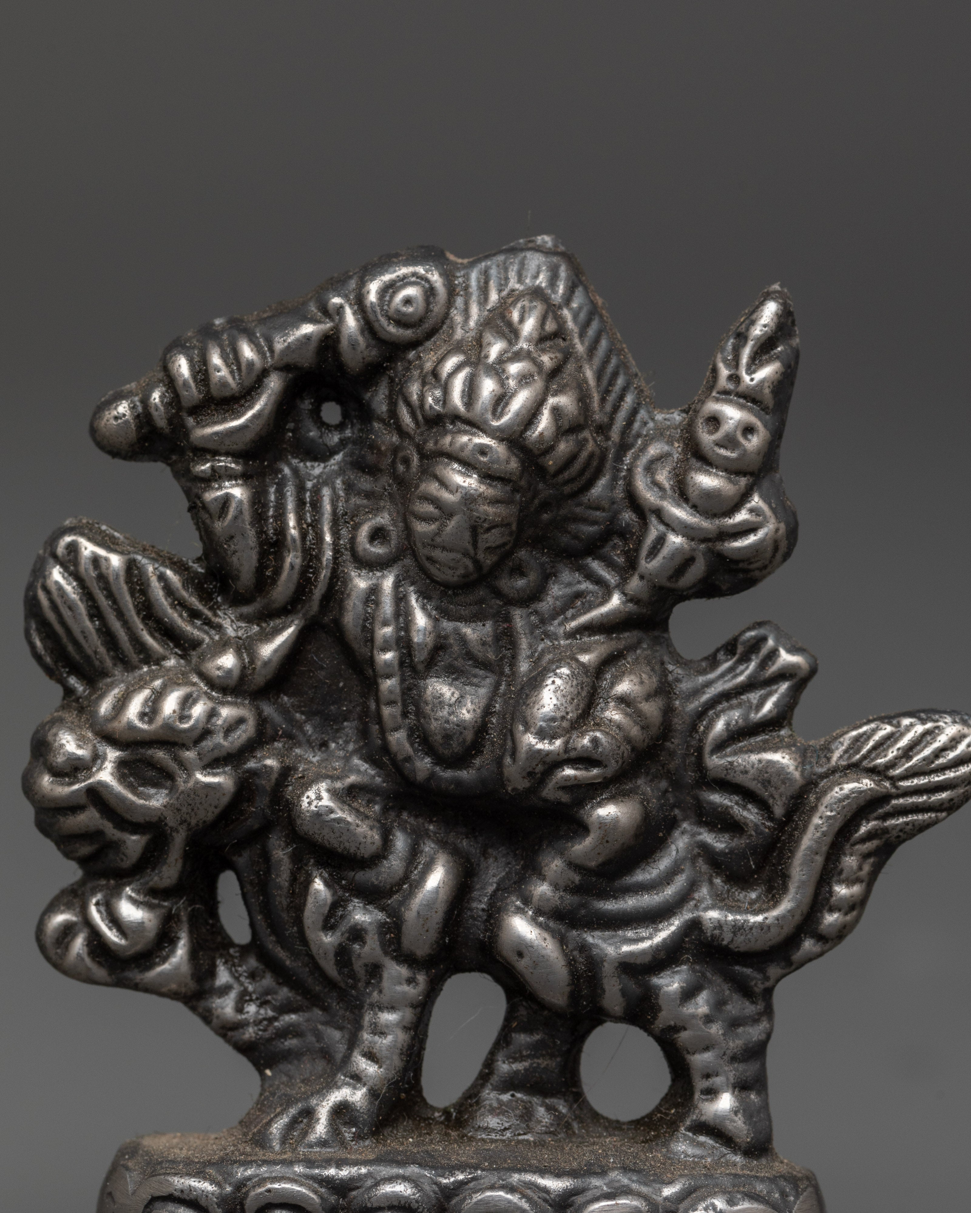 Tibetan Deity Mahakala Statue | Himalayan Figurine of Wrathful Protection