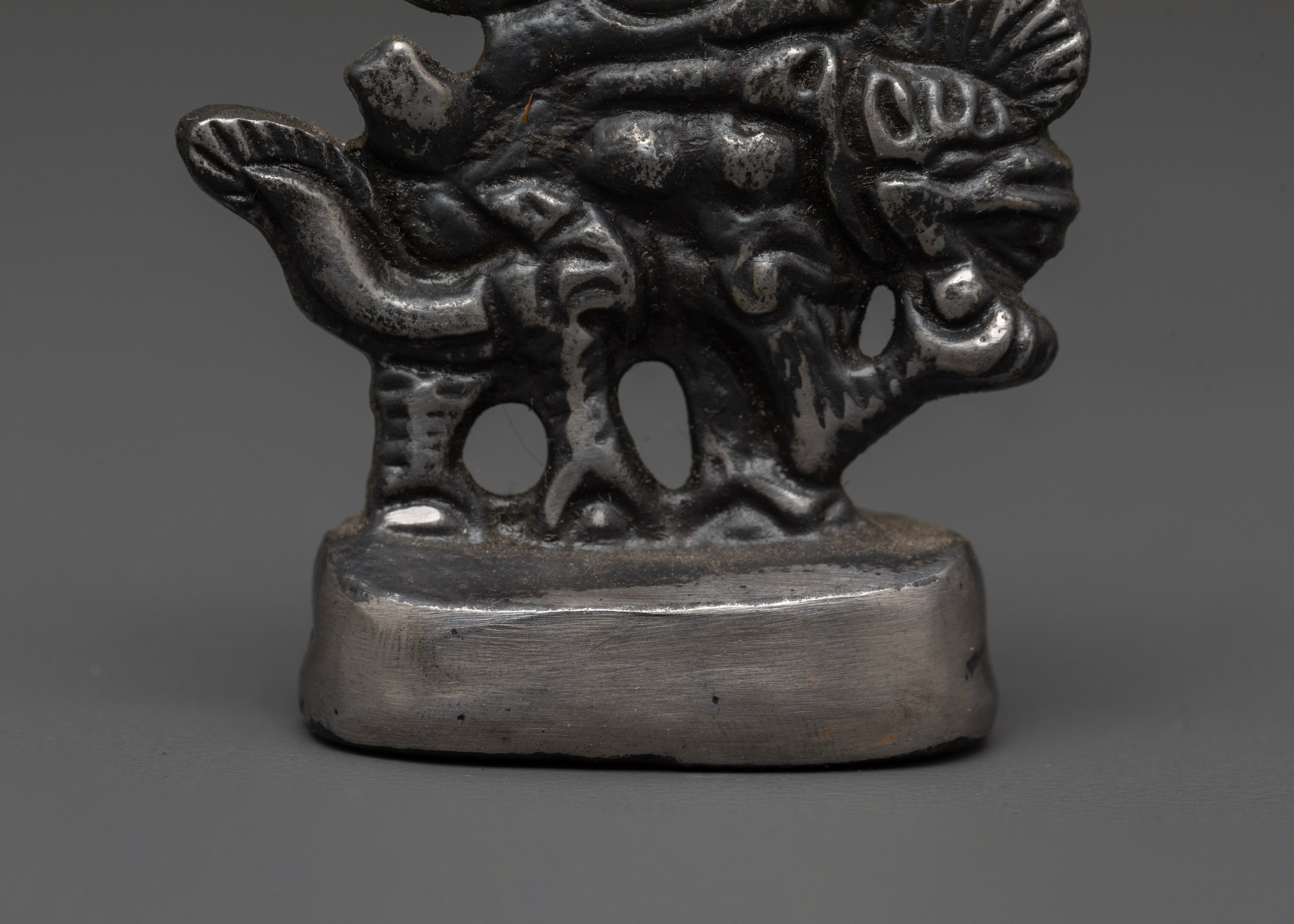 Tibetan Deity Mahakala Statue | Himalayan Figurine of Wrathful Protection
