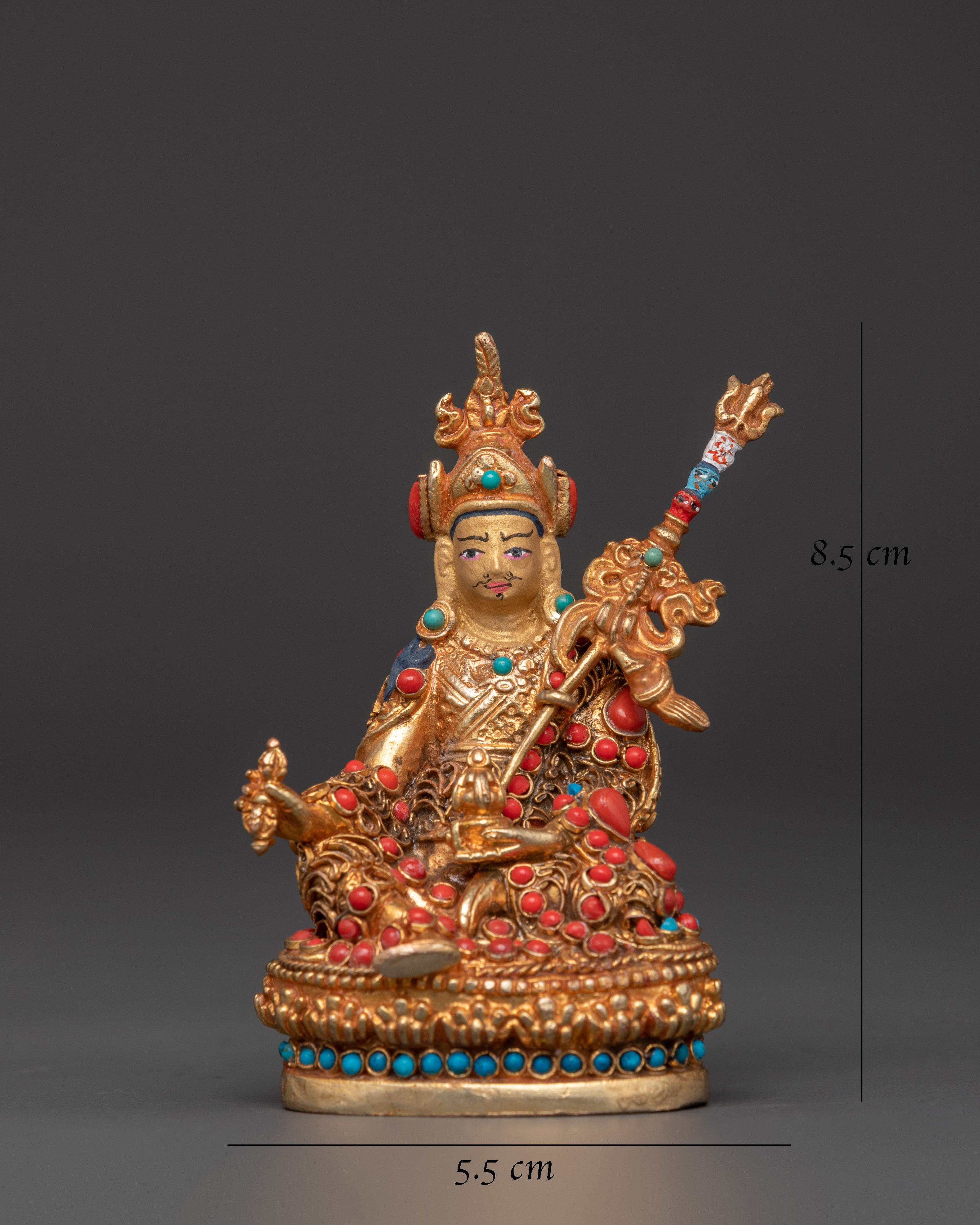 Handcrafted Guru Rinpoche Sculpture | Padmasambhava Figurine in Copper