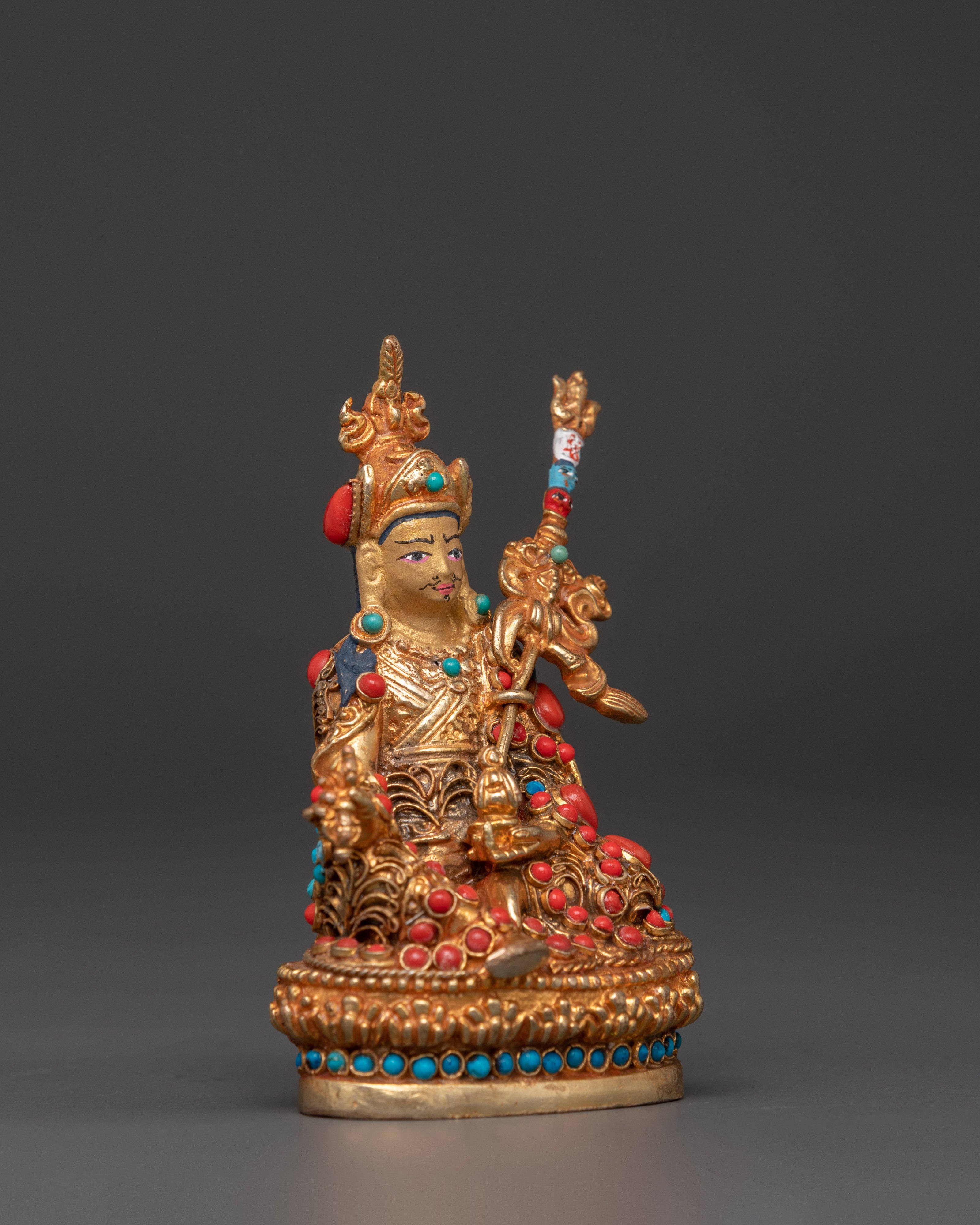 Handcrafted Guru Rinpoche Sculpture | Padmasambhava Figurine in Copper