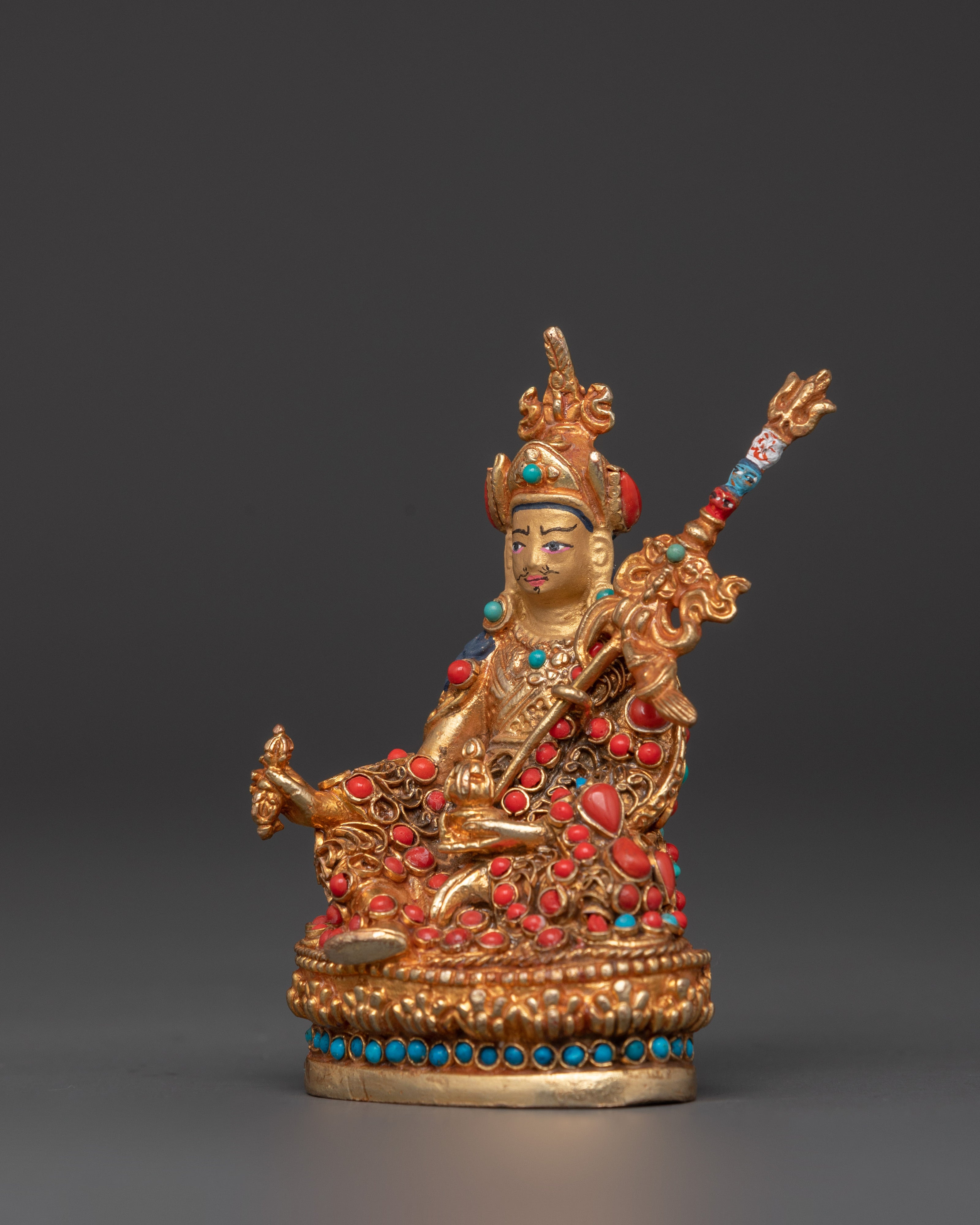 Handcrafted Guru Rinpoche Sculpture | Padmasambhava Figurine in Copper