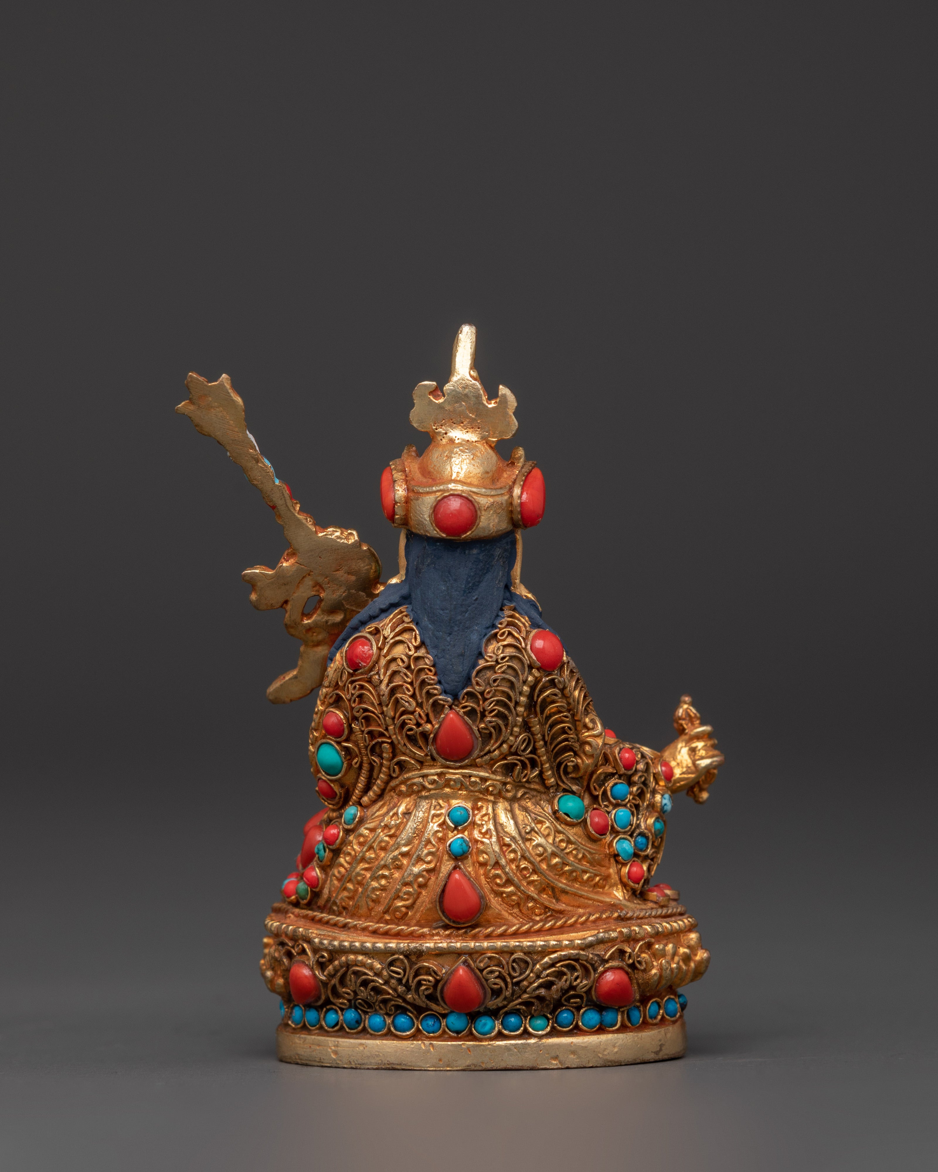 Handcrafted Guru Rinpoche Sculpture | Padmasambhava Figurine in Copper