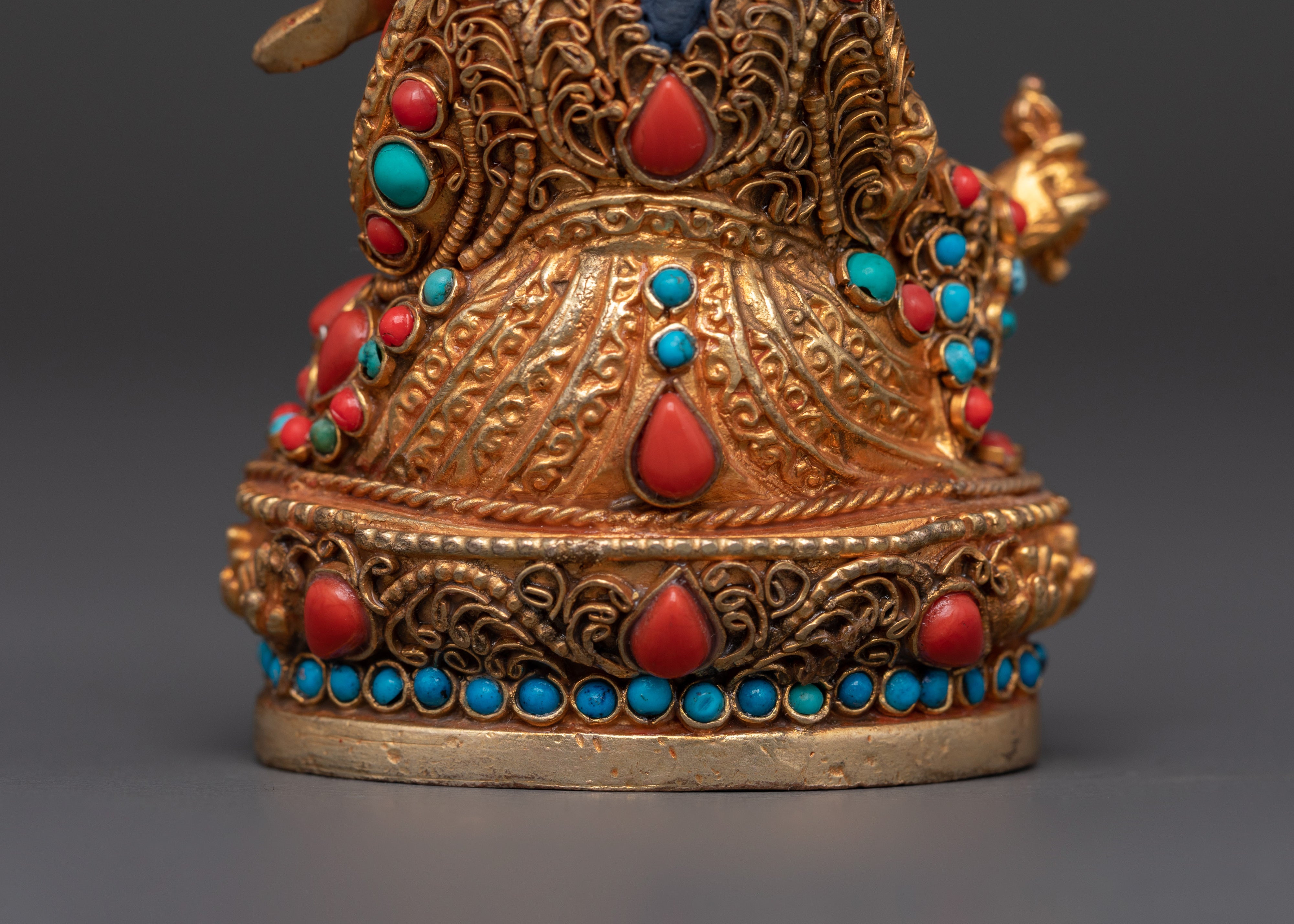 Handcrafted Guru Rinpoche Sculpture | Padmasambhava Figurine in Copper