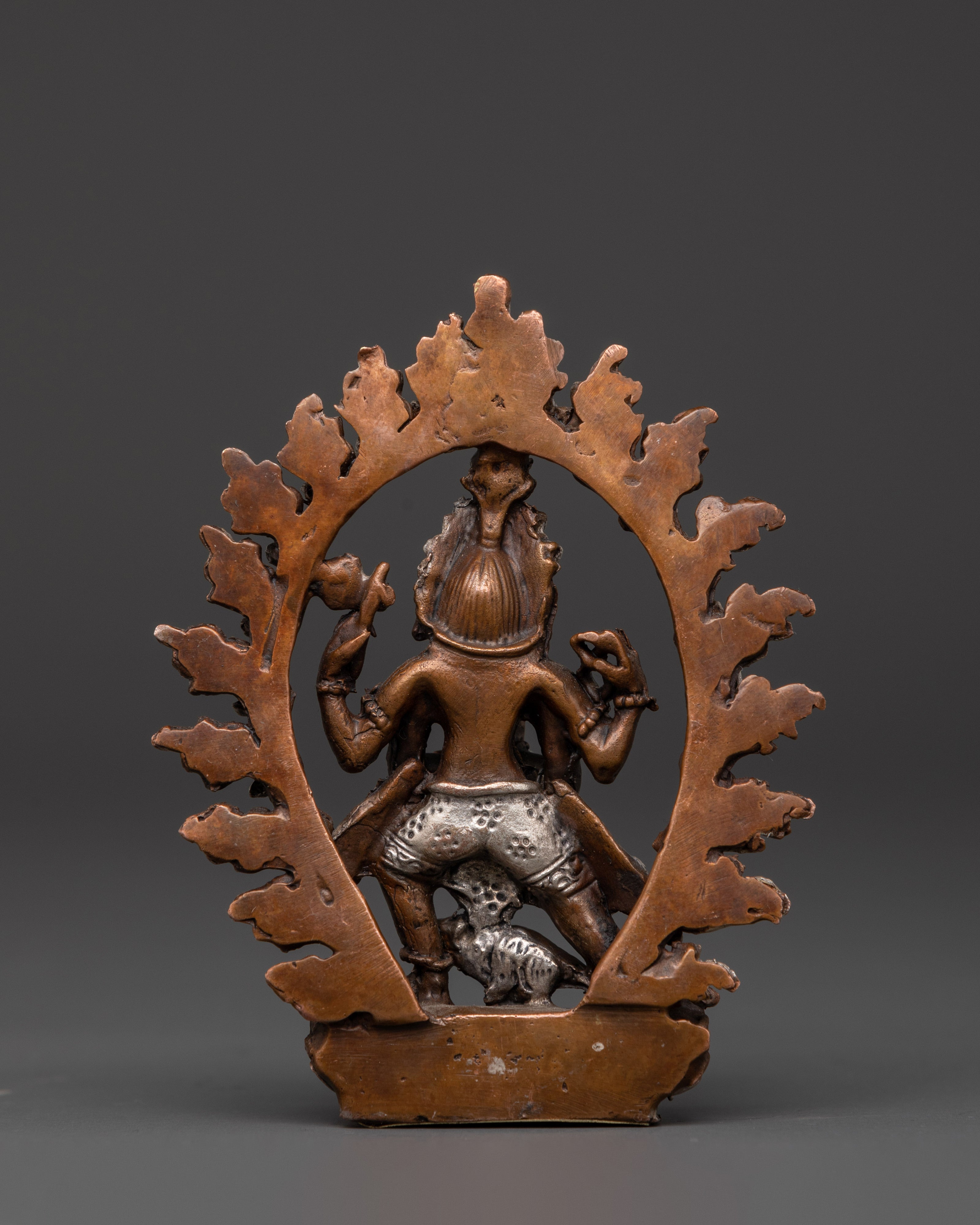 Handcrafted Ganesha Hindu Deity Statue | Oxidized Copper with Silver Plating