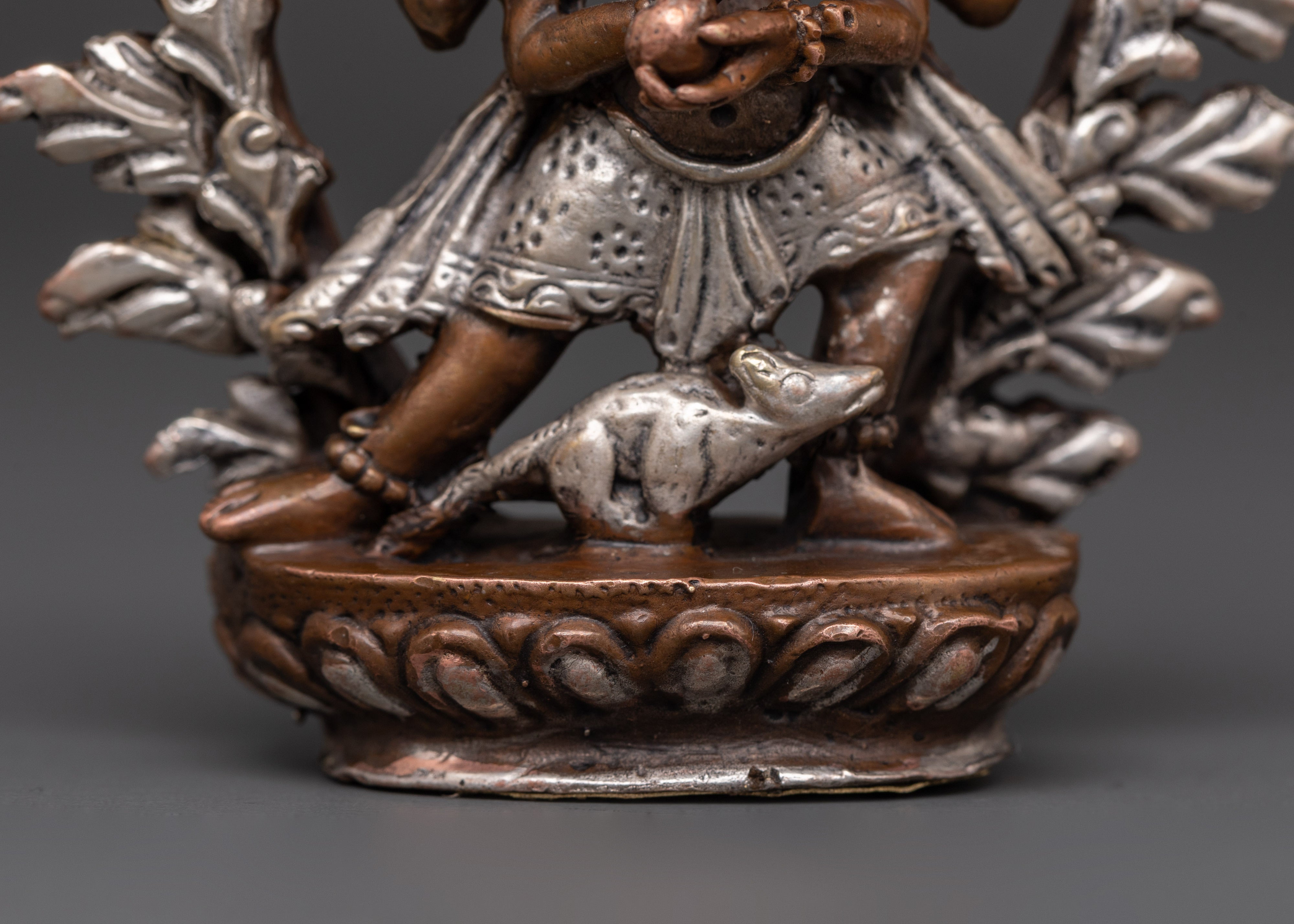 Handcrafted Ganesha Hindu Deity Statue | Oxidized Copper with Silver Plating