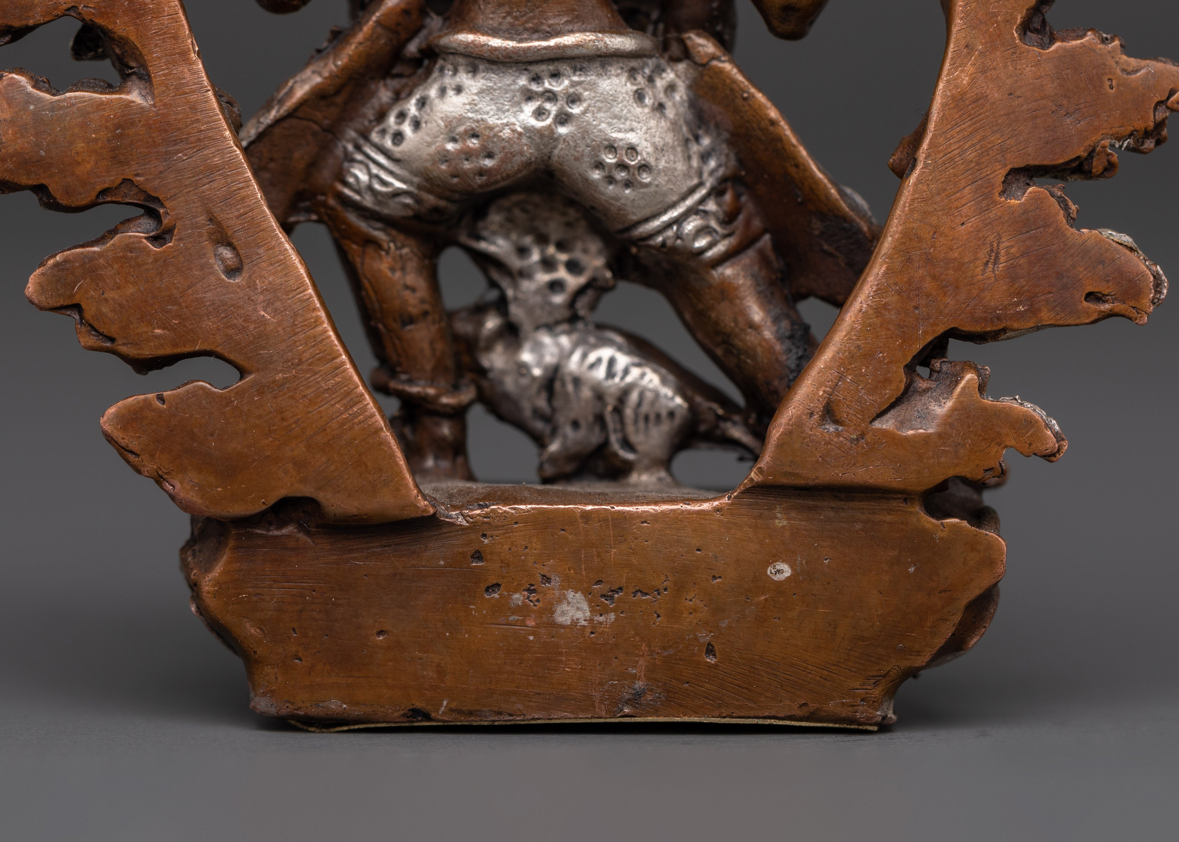Handcrafted Ganesha Hindu Deity Statue | Oxidized Copper with Silver Plating