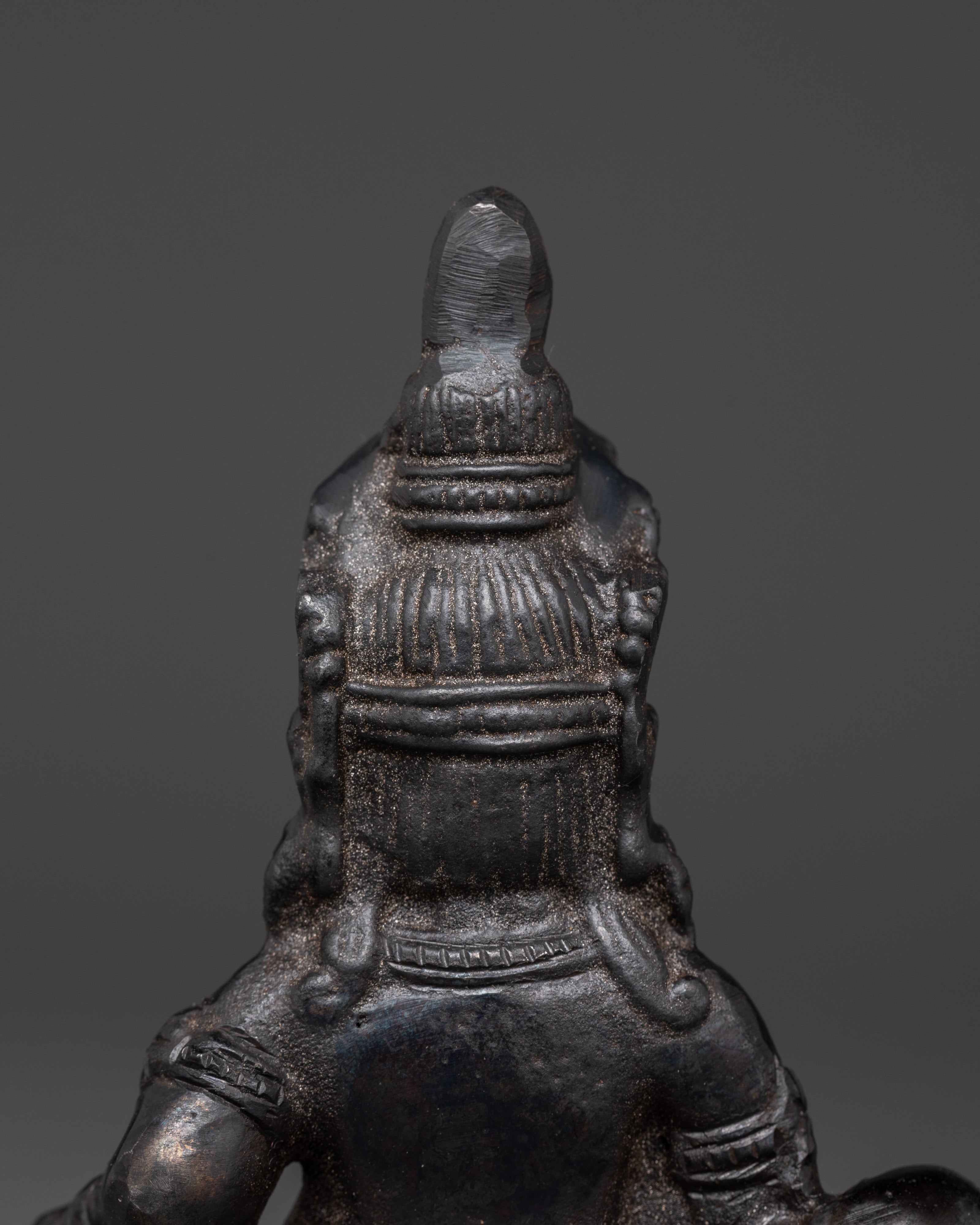 Handcrafted Black Dzambhala Sculpture | Copper Wealth Deity Figurine for Good Fortune