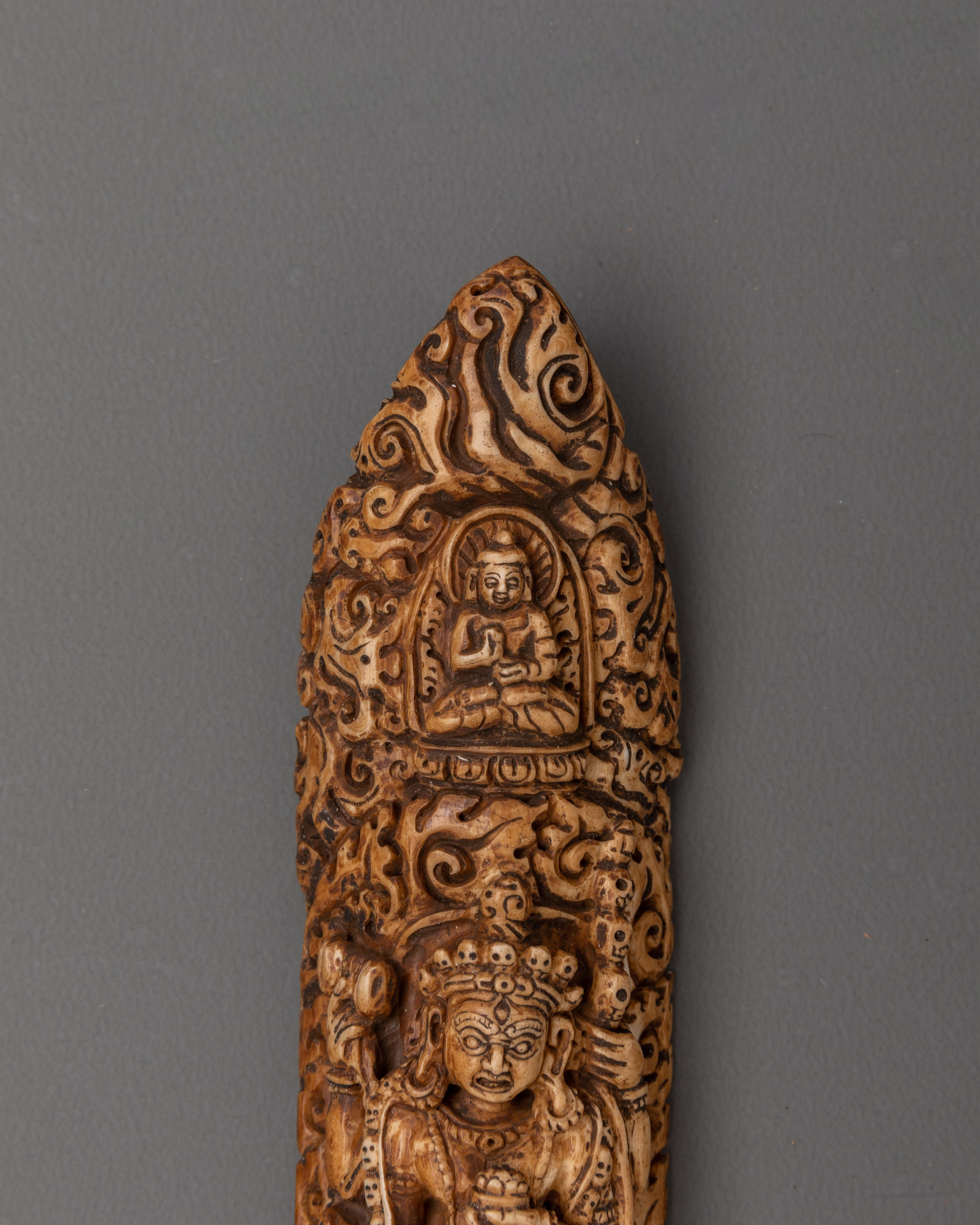 Tibetan Buddhist Dakini Bone Statue | Hand-Carved Ethically Sourced Buffalo Bone