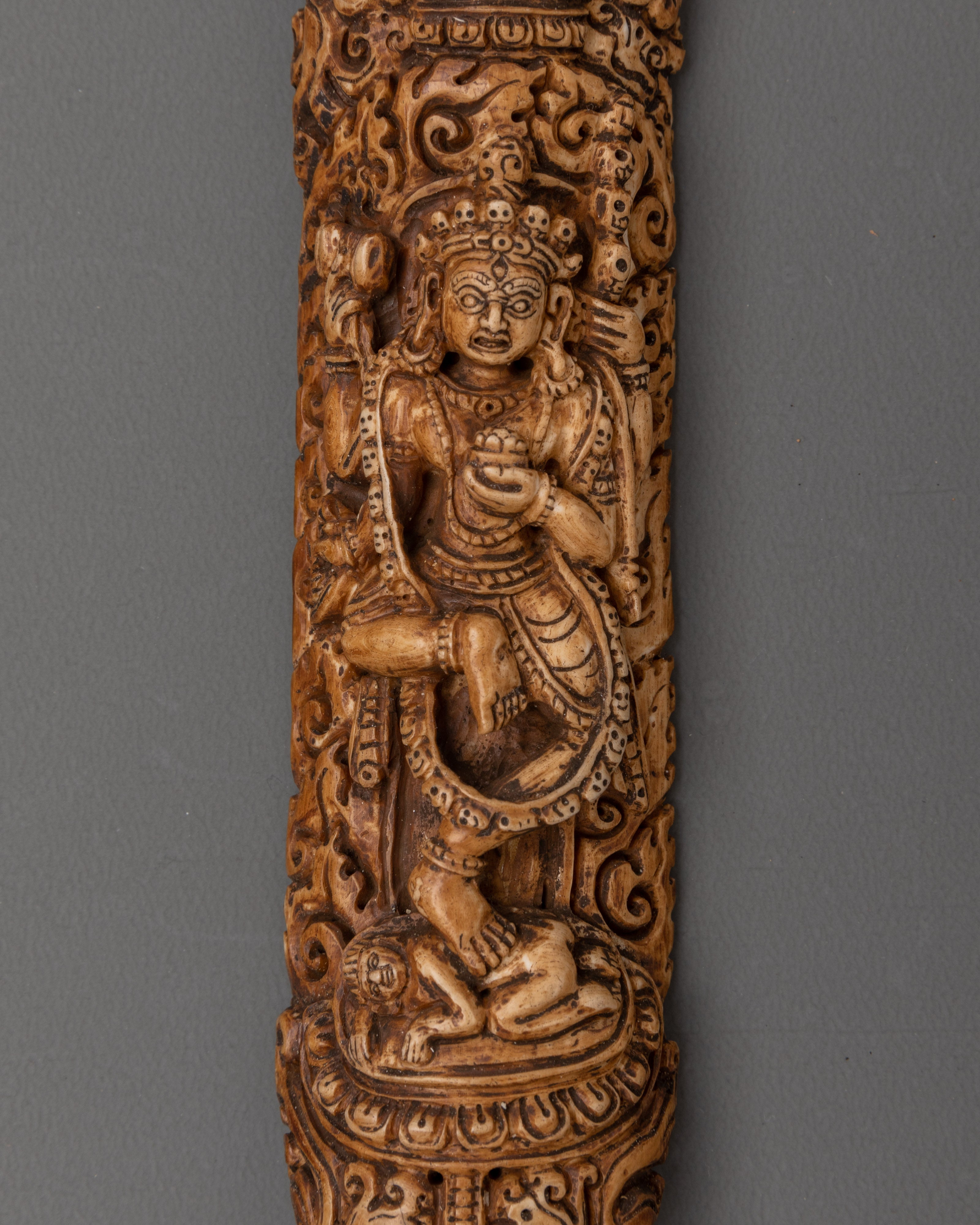 Tibetan Buddhist Dakini Bone Statue | Hand-Carved Ethically Sourced Buffalo Bone