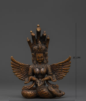 Divine Serpent Deity Naga Kanya Statue | Tibetan Buddhist Snake Goddess Sculpture
