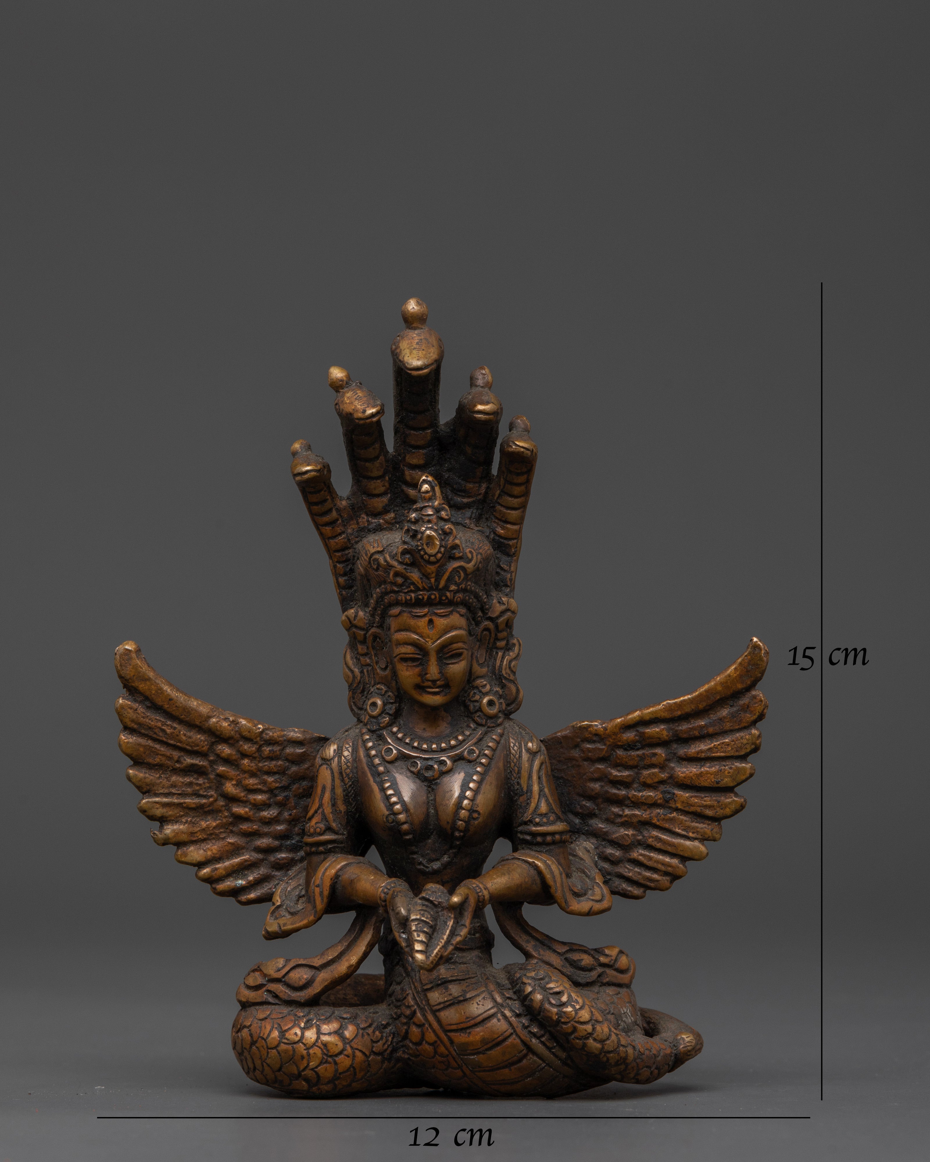 Divine Serpent Deity Naga Kanya Statue | Tibetan Buddhist Snake Goddess Sculpture