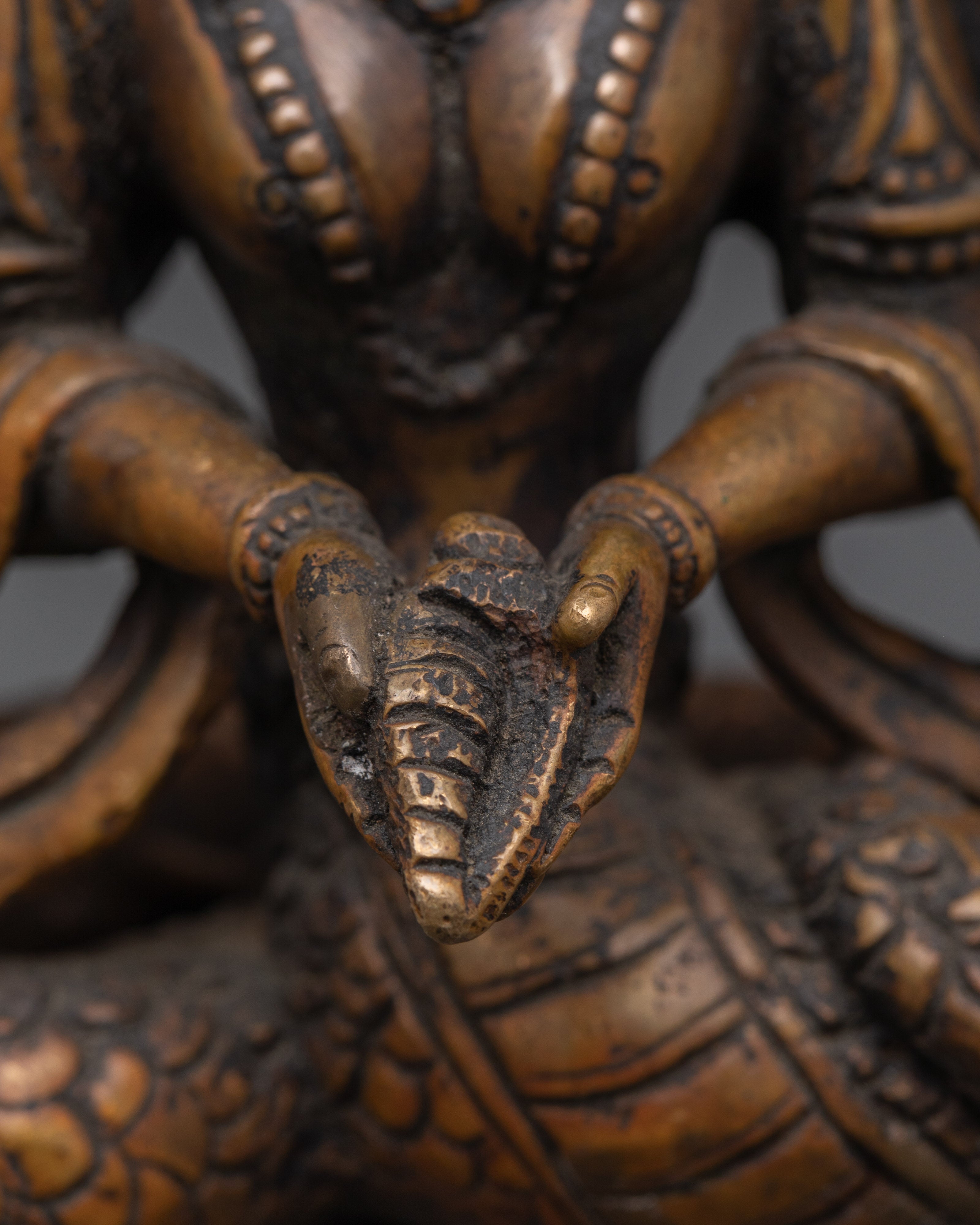 Divine Serpent Deity Naga Kanya Statue | Tibetan Buddhist Snake Goddess Sculpture