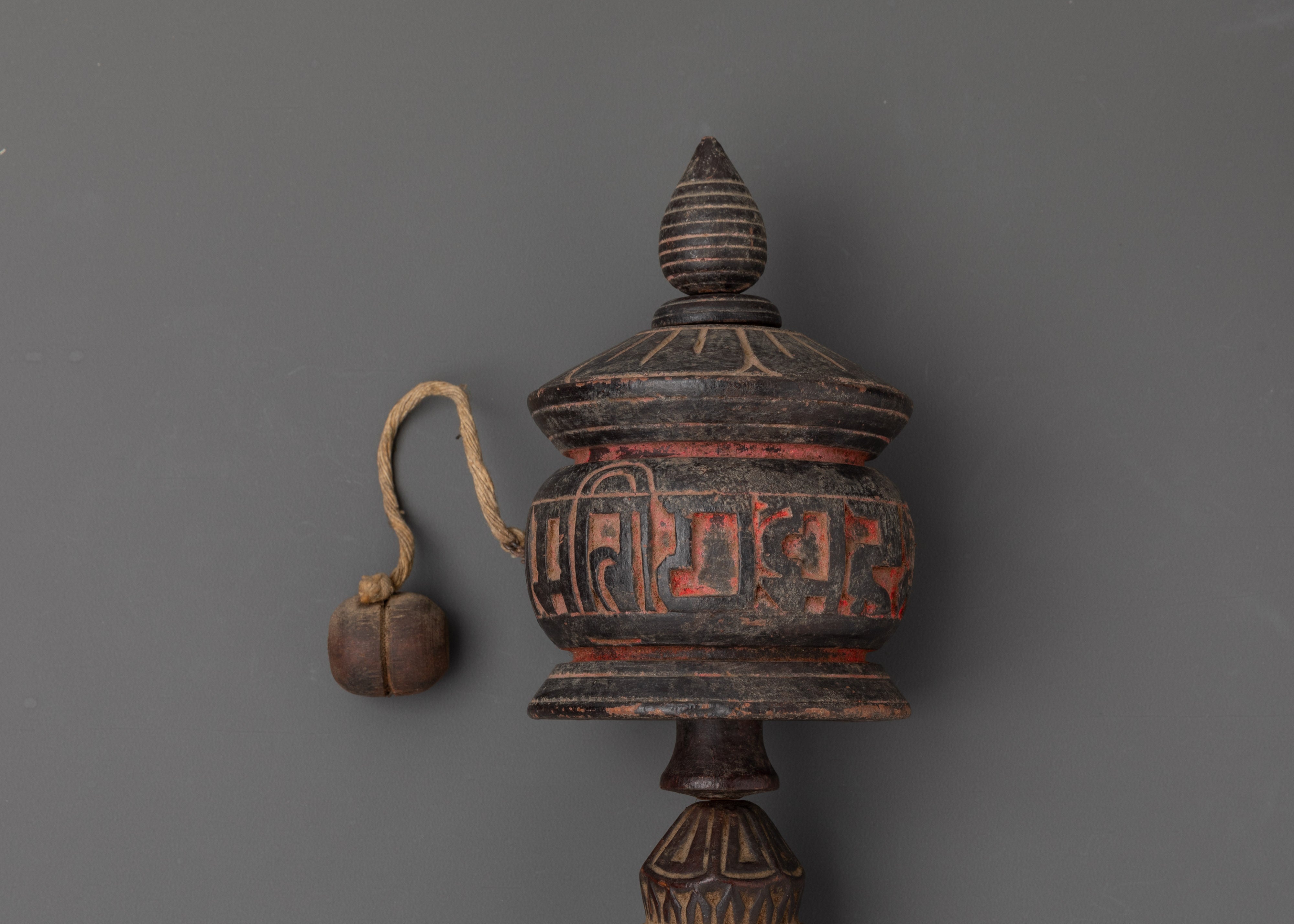 Buddhist Wooden Prayer Wheel | Spin to Invoke Compassion, Wisdom, and Enlightenment