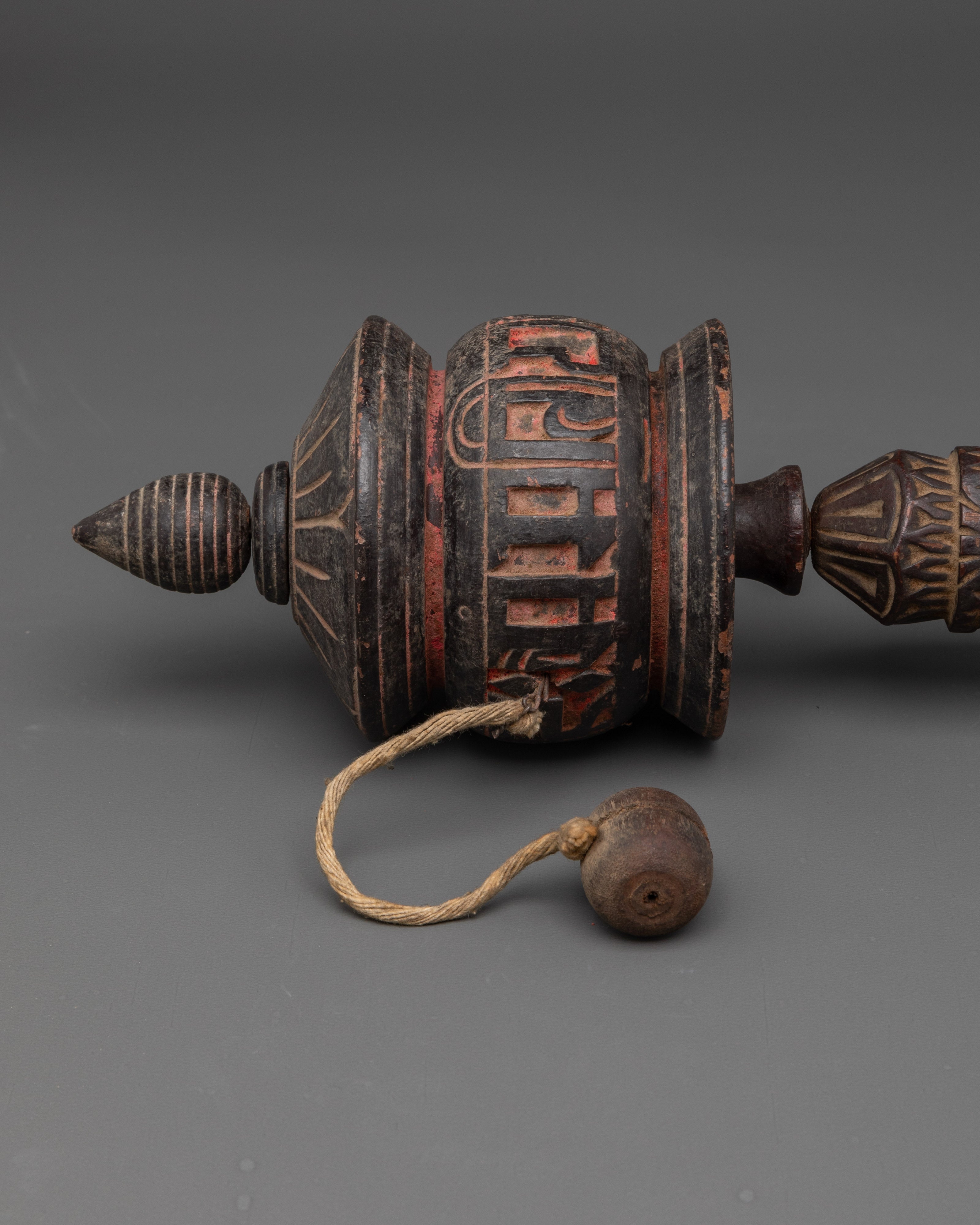 Buddhist Wooden Prayer Wheel | Spin to Invoke Compassion, Wisdom, and Enlightenment