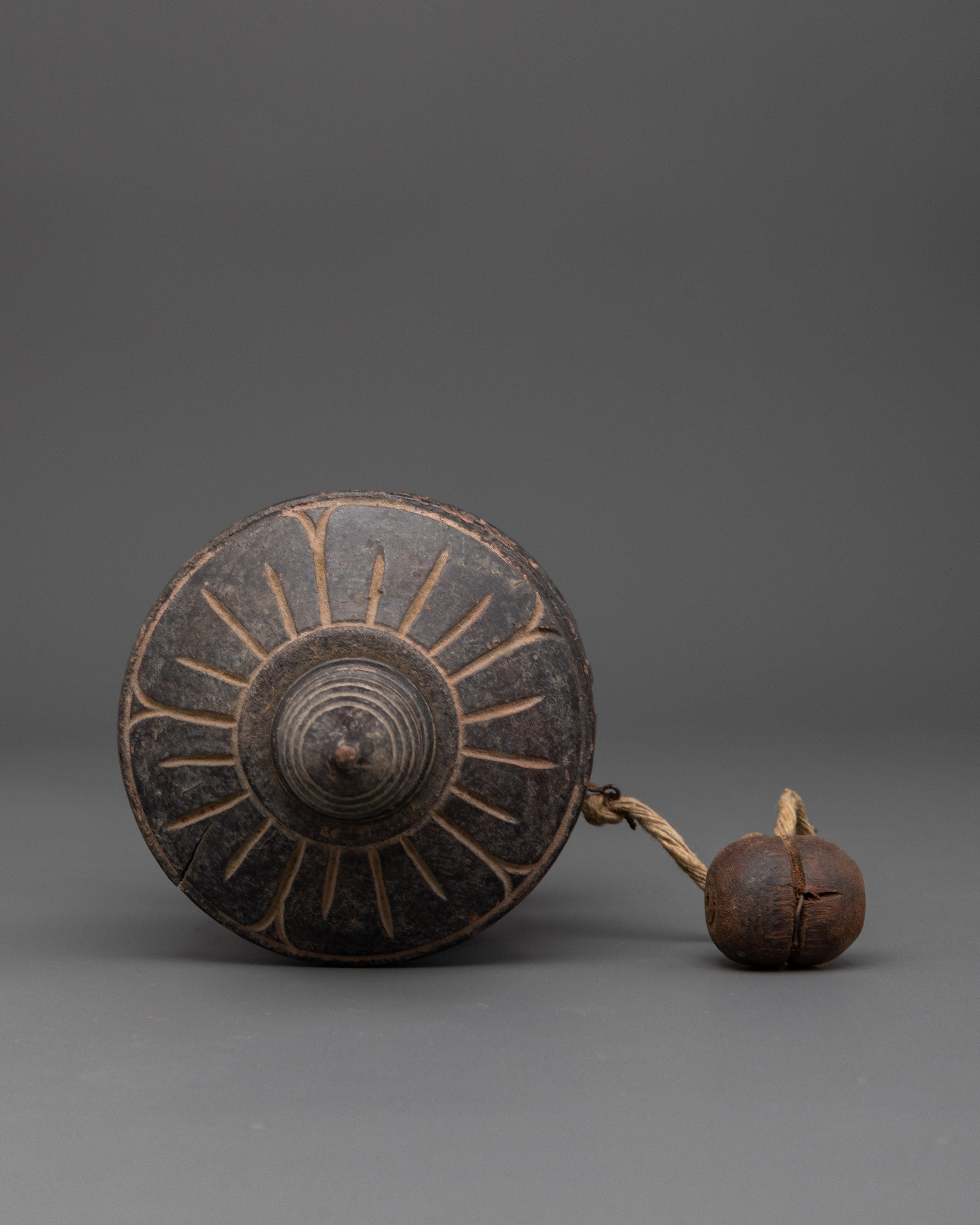 Buddhist Wooden Prayer Wheel | Spin to Invoke Compassion, Wisdom, and Enlightenment