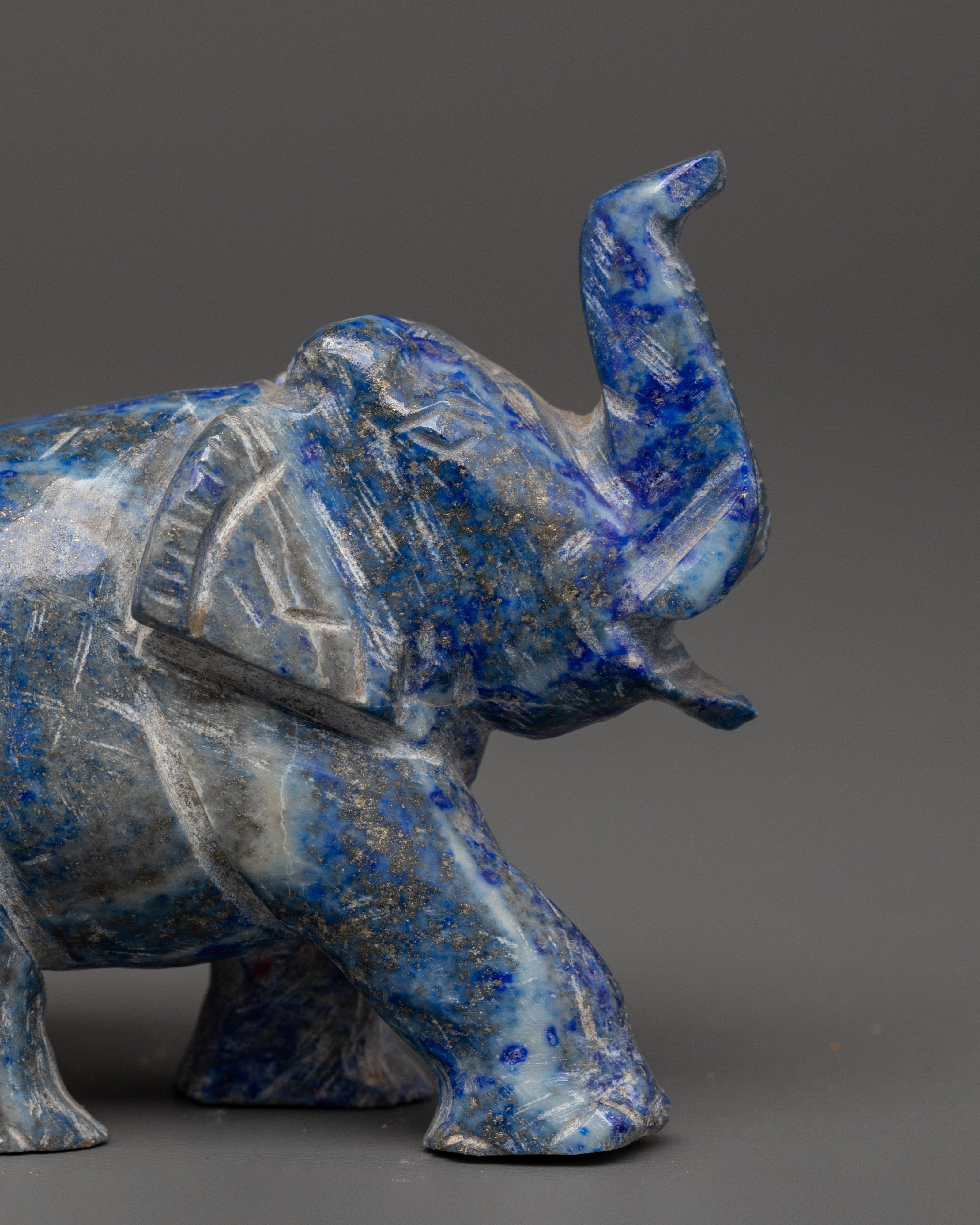 Lapis Lazuli Elephant Figurine | Good Luck Charm