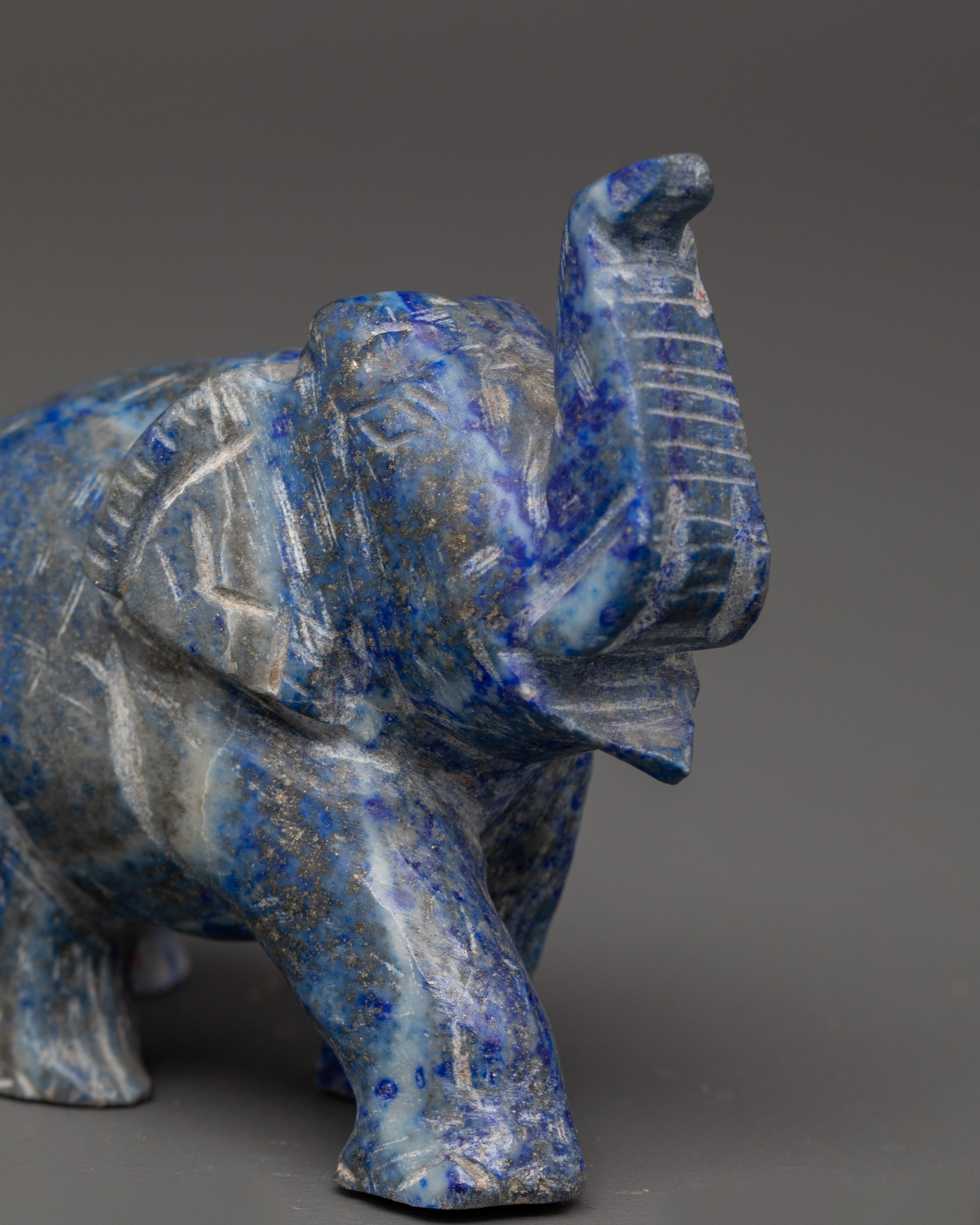 Lapis Lazuli Elephant Figurine | Good Luck Charm