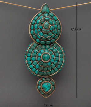 Handmade Turquoise Stone Earrings | Copper & Silver Polished Ethnic Jewelry