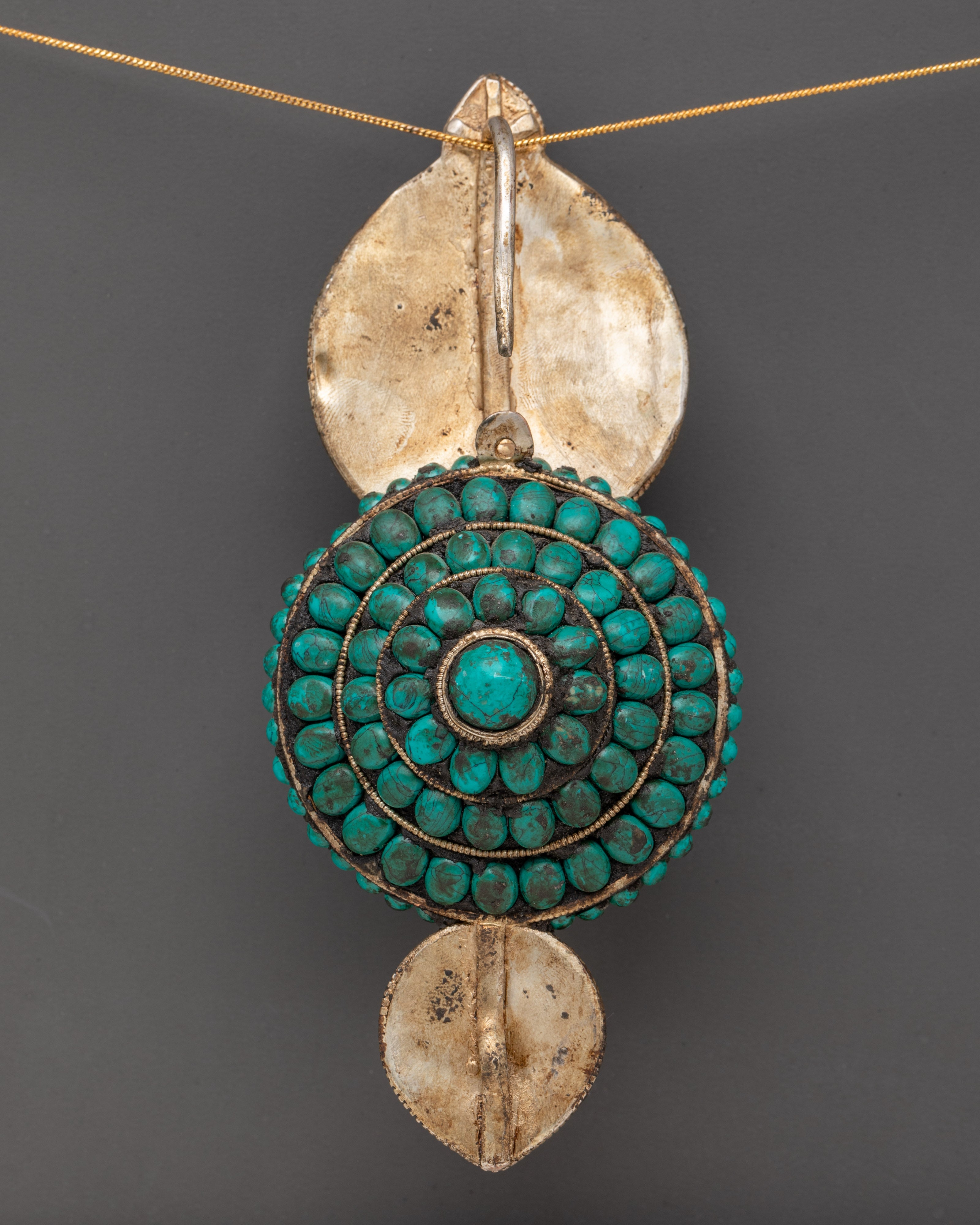 Handmade Turquoise Stone Earrings | Copper & Silver Polished Ethnic Jewelry