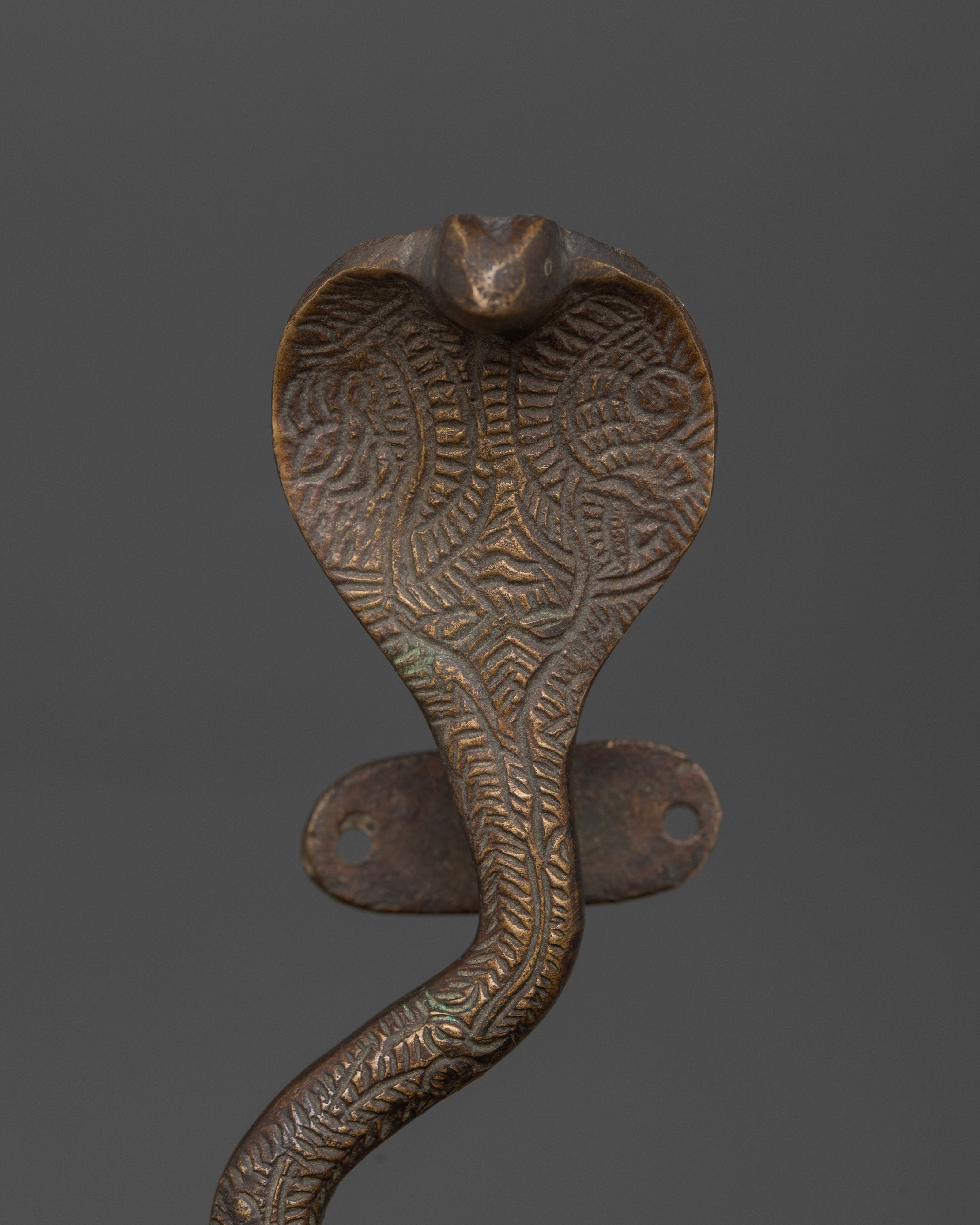 Handcrafted Snake Door Handle for Protection | Decorative Sacred Brass Handle