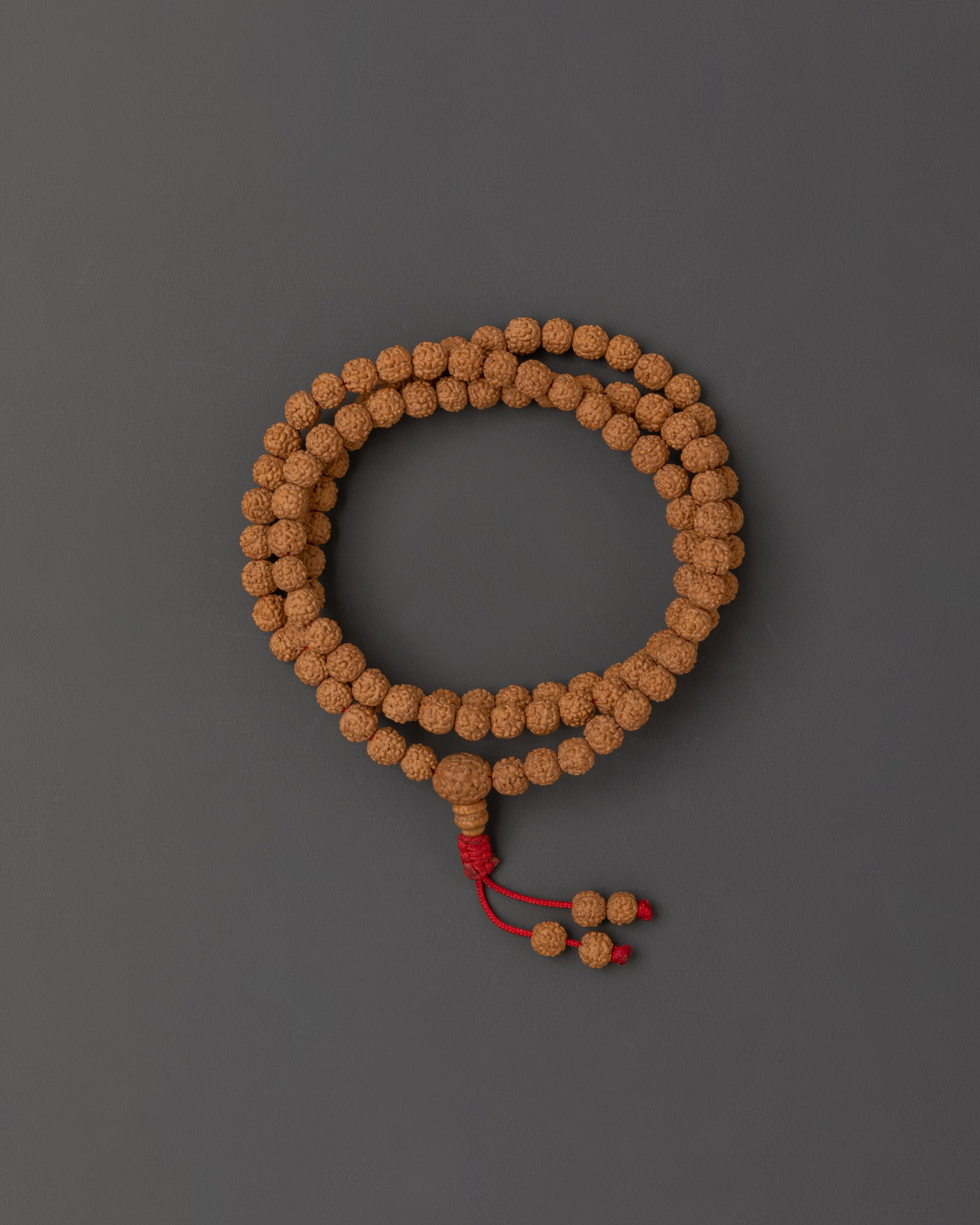 Handcrafted Rudraksha Mala Necklace | Natural Spiritual Prayer Beads for Yoga