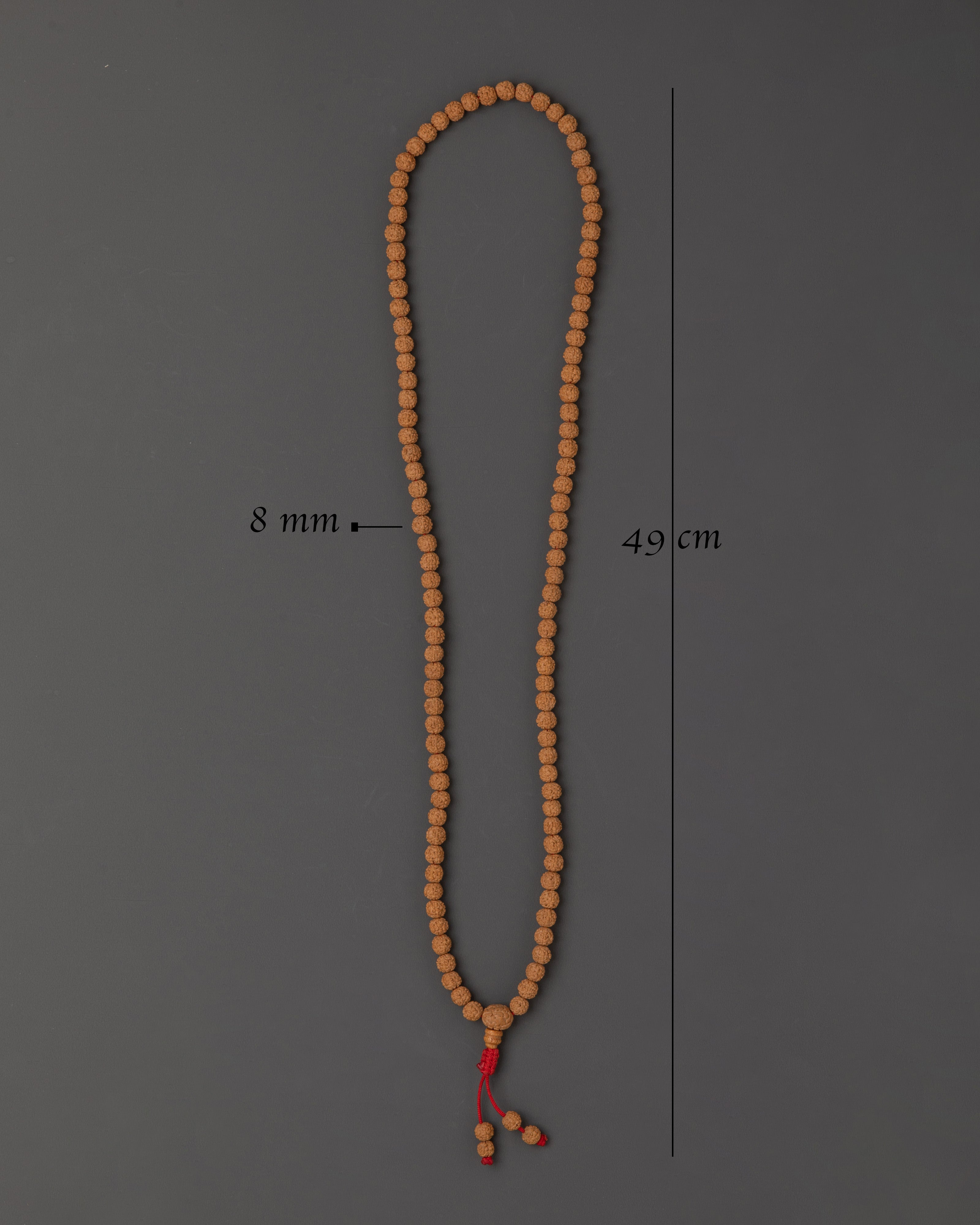 Handcrafted Rudraksha Mala Necklace | Natural Spiritual Prayer Beads for Yoga