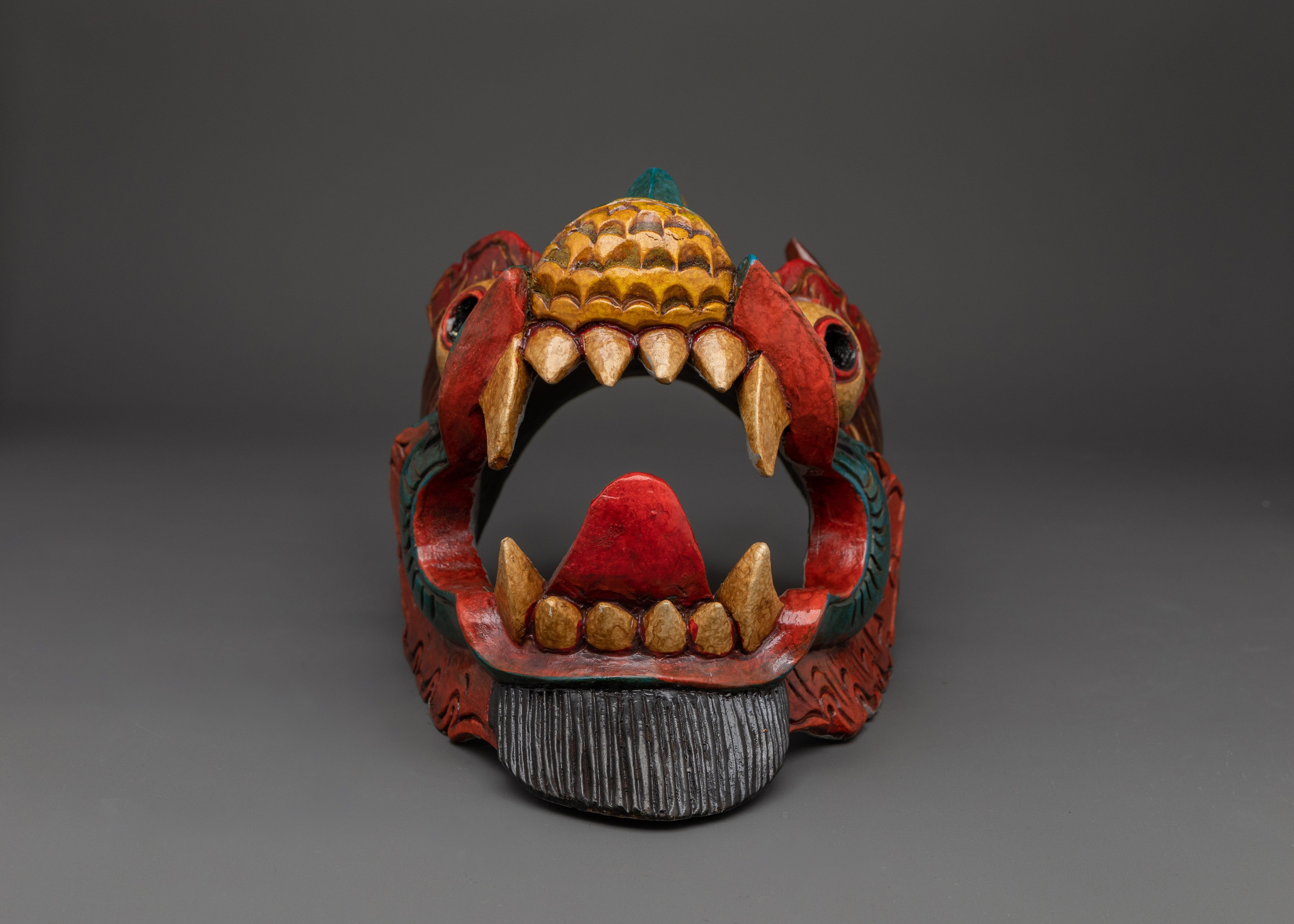 Handcrafted Tibetan Demon Mask | Traditional Wooden Wall Hanging Decor