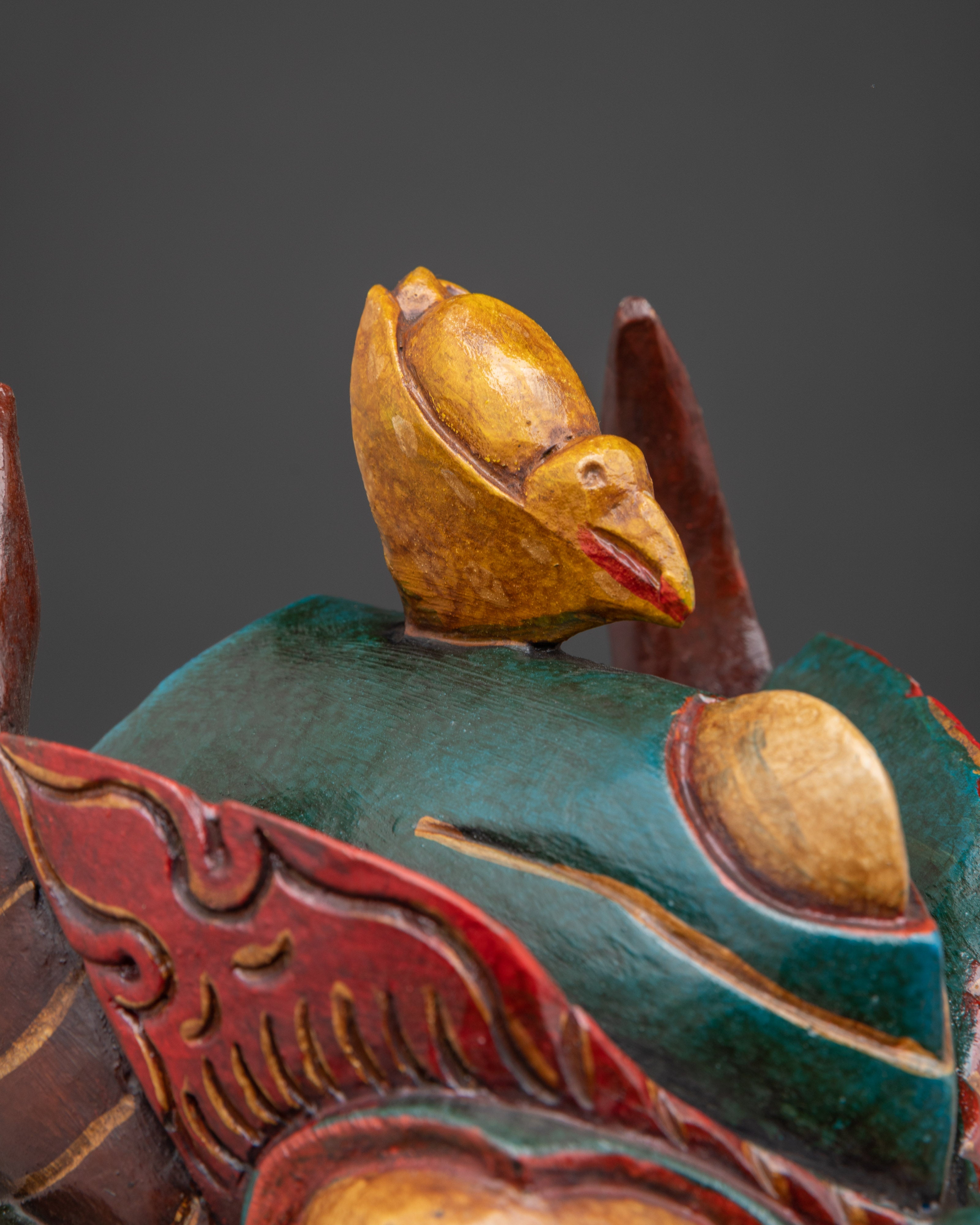 Handcrafted Tibetan Demon Mask | Traditional Wooden Wall Hanging Decor