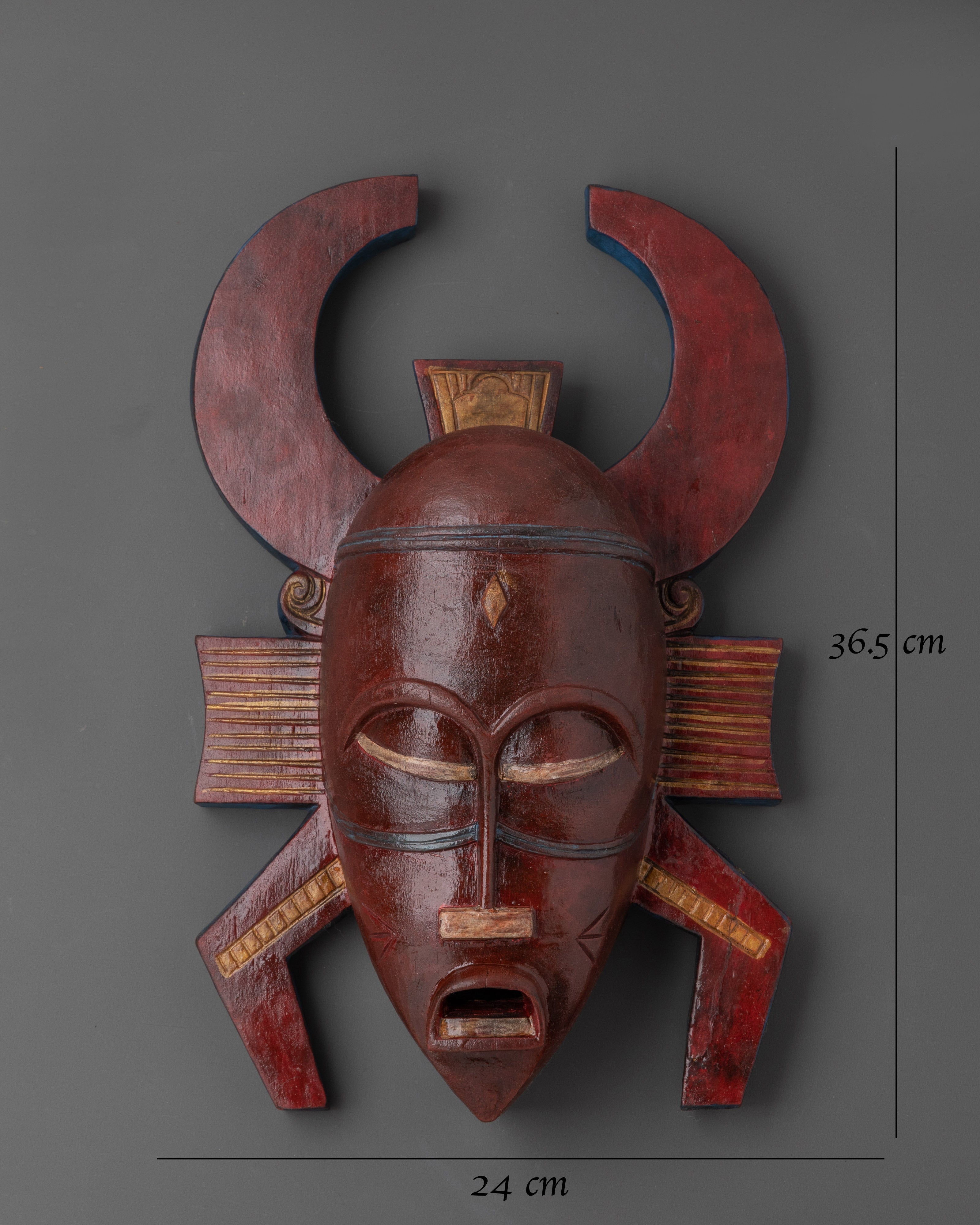 Traditional Tribal Wooden Wall Hanging | Handcrafted Wood Mask Decor