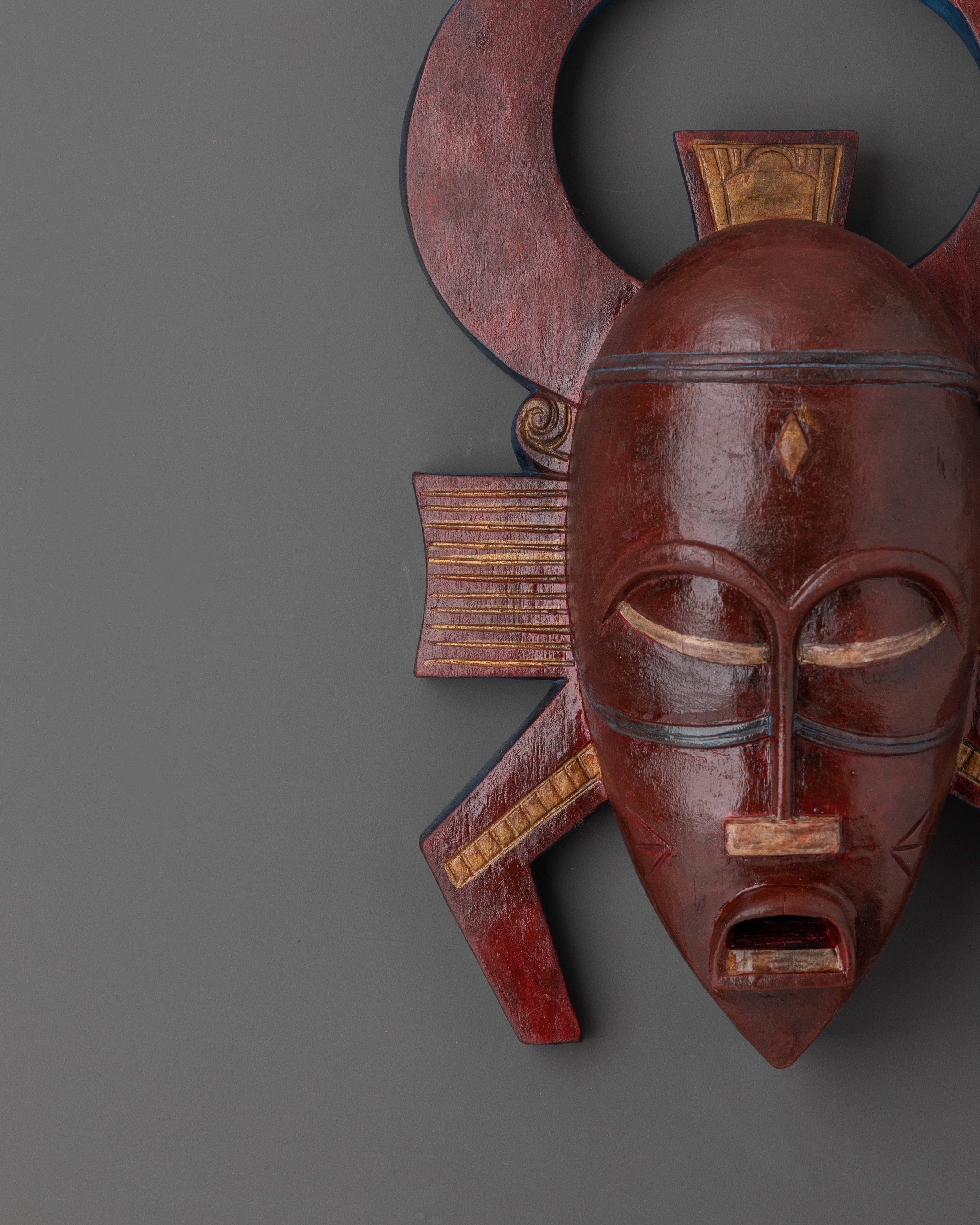 Traditional Tribal Wooden Wall Hanging | Handcrafted Wood Mask Decor