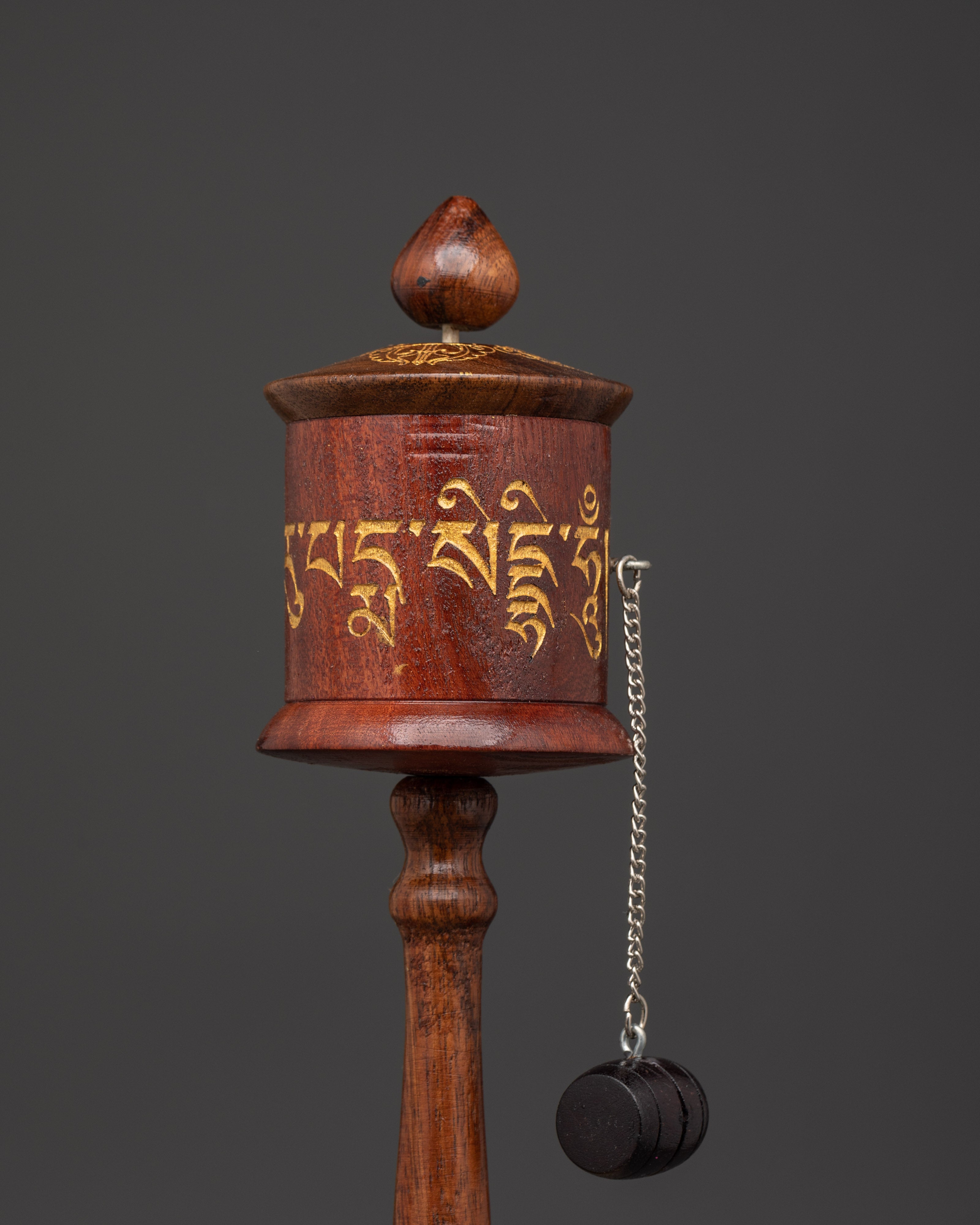 Handcrafted Wooden Prayer Wheel | Tibetan Mantra Spinner