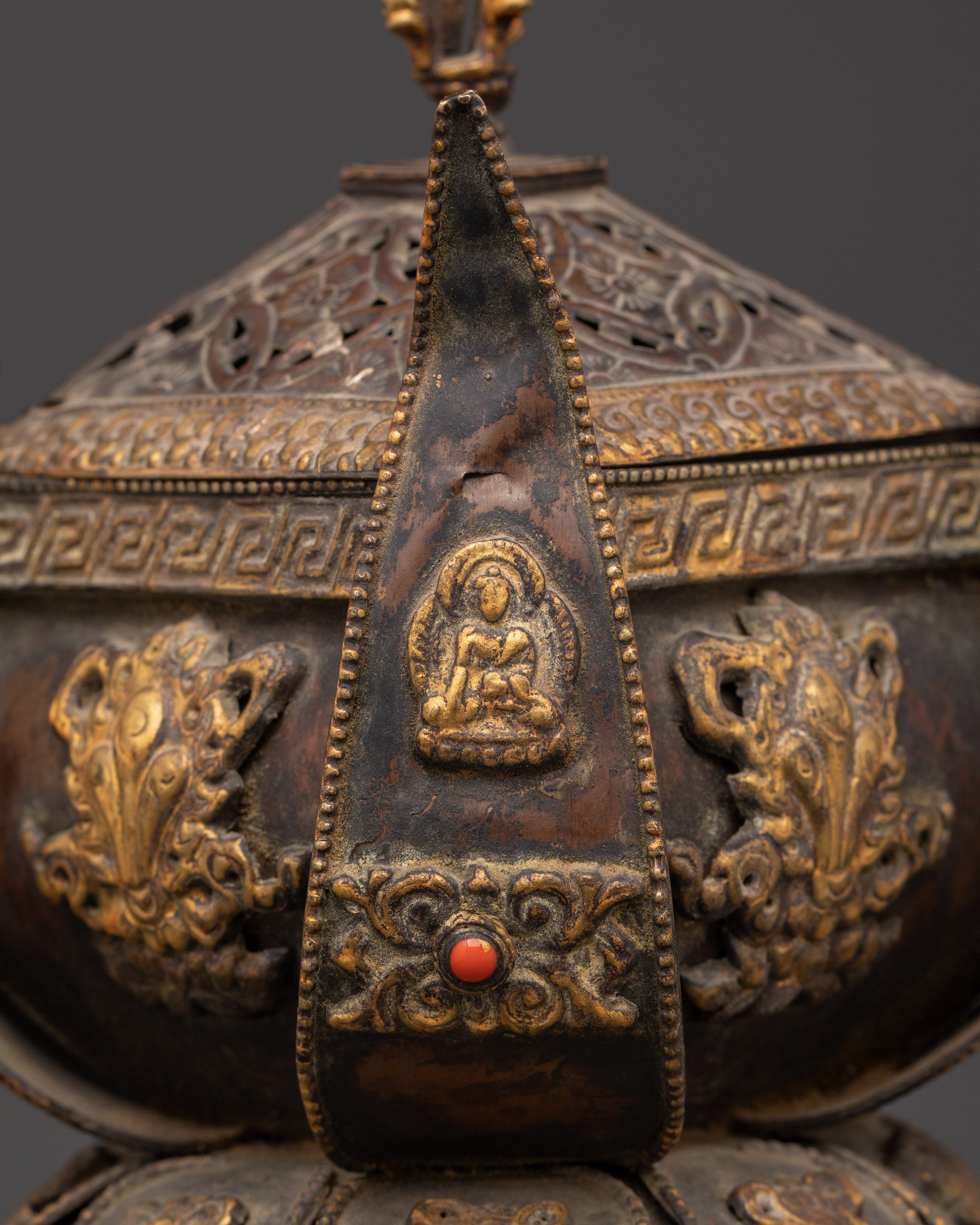 Incense Burner With Prayer Wheel | Handcrafted Spiritual Decor