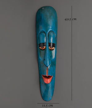 Blue Artistic Wall Hanging | Hand-Painted Wooden Decor