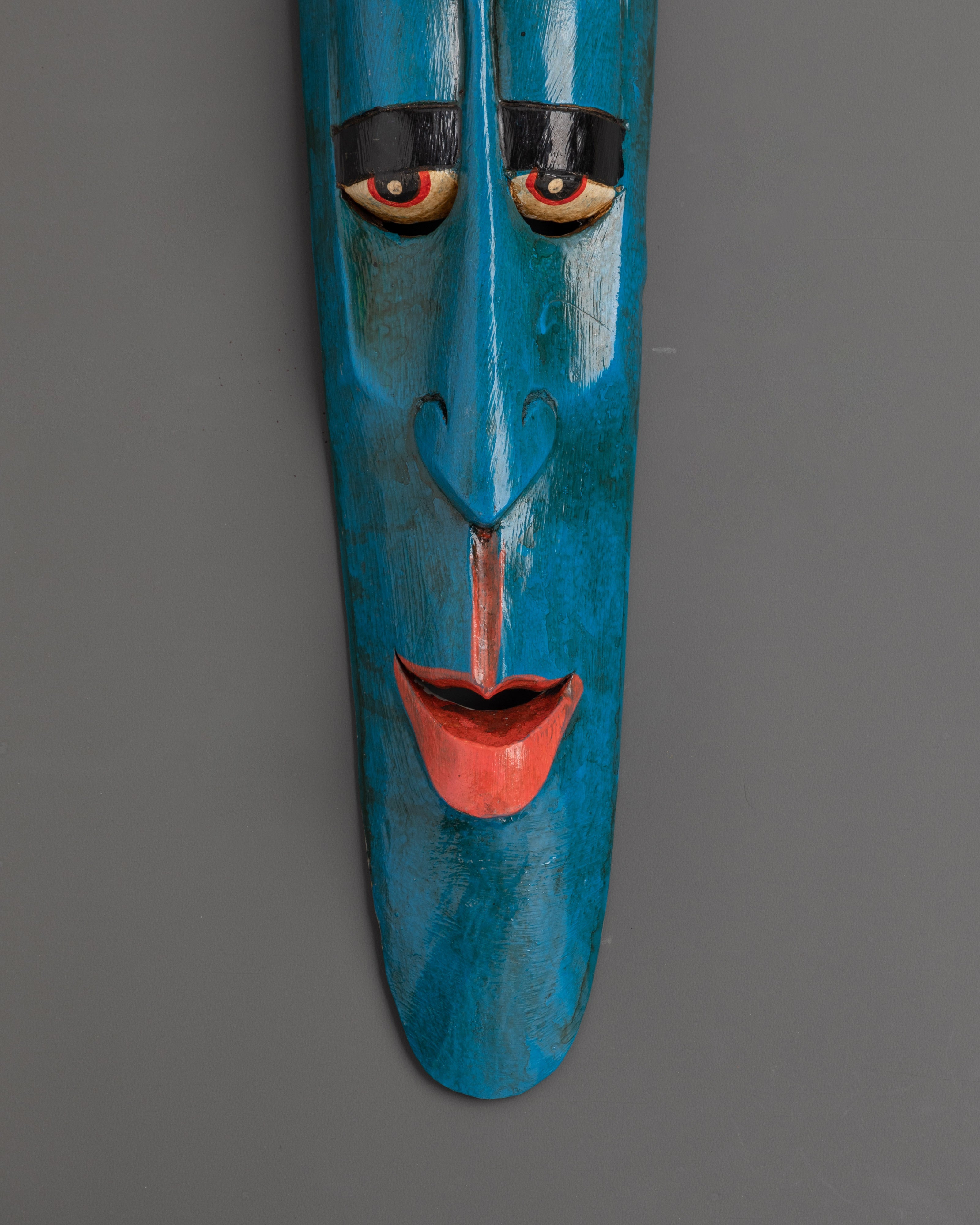 Blue Artistic Wall Hanging | Hand-Painted Wooden Decor