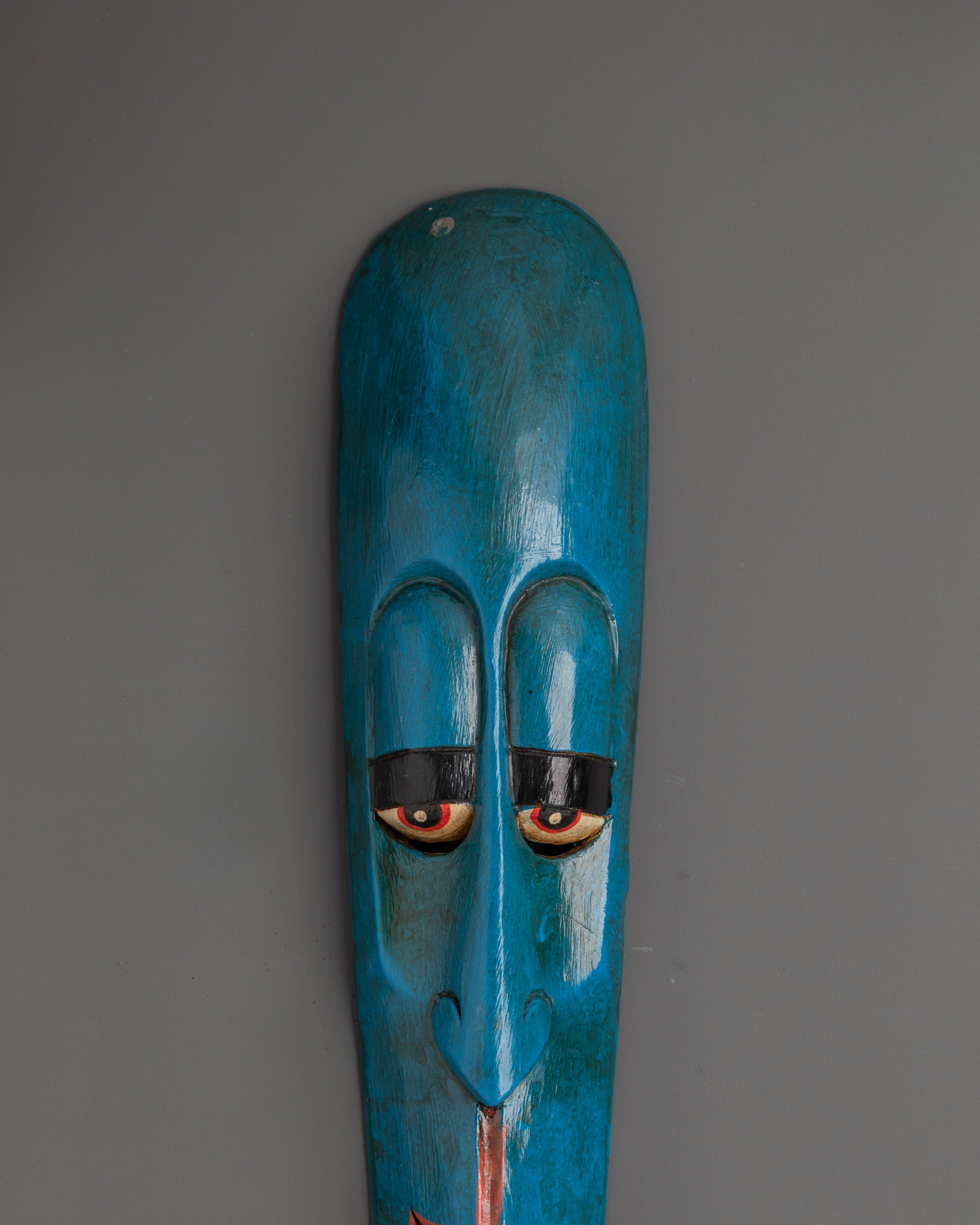 Blue Artistic Wall Hanging | Hand-Painted Wooden Decor