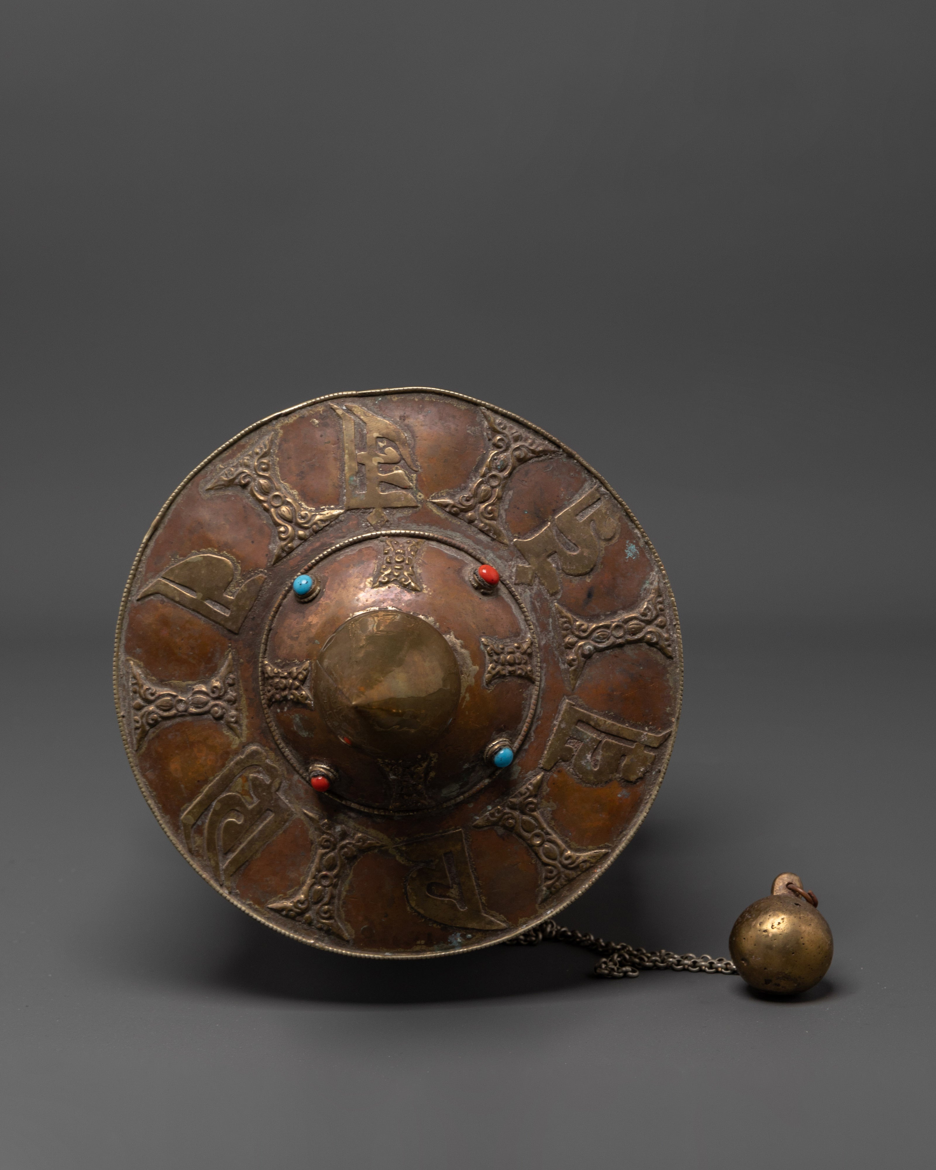 Handcrafted Himalayan Prayer Wheel | Copper & Brass Mantra Wheel with Wood Handle