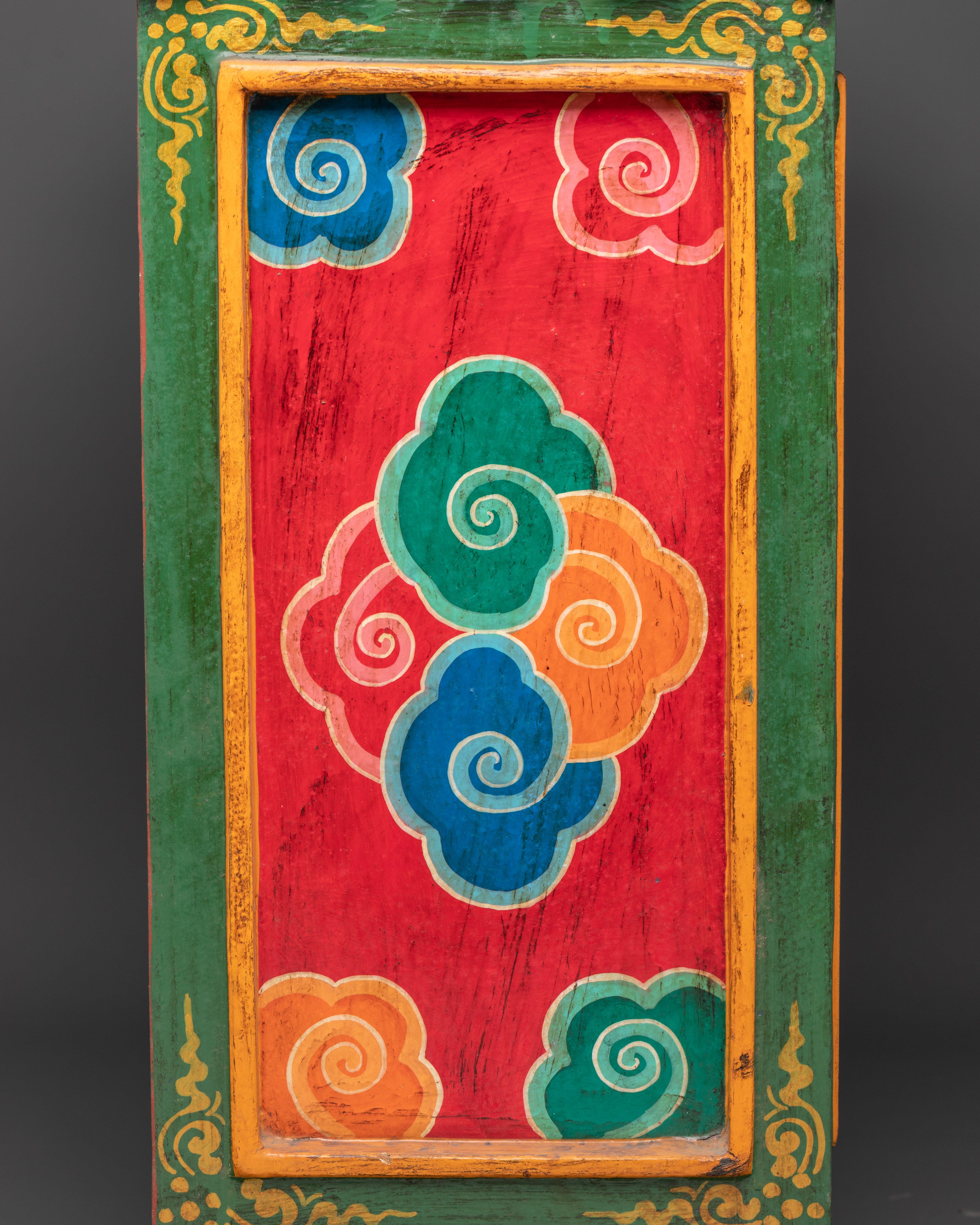 Tibetan Wooden Cofinet | Handcrafted Sacred Storage Chest