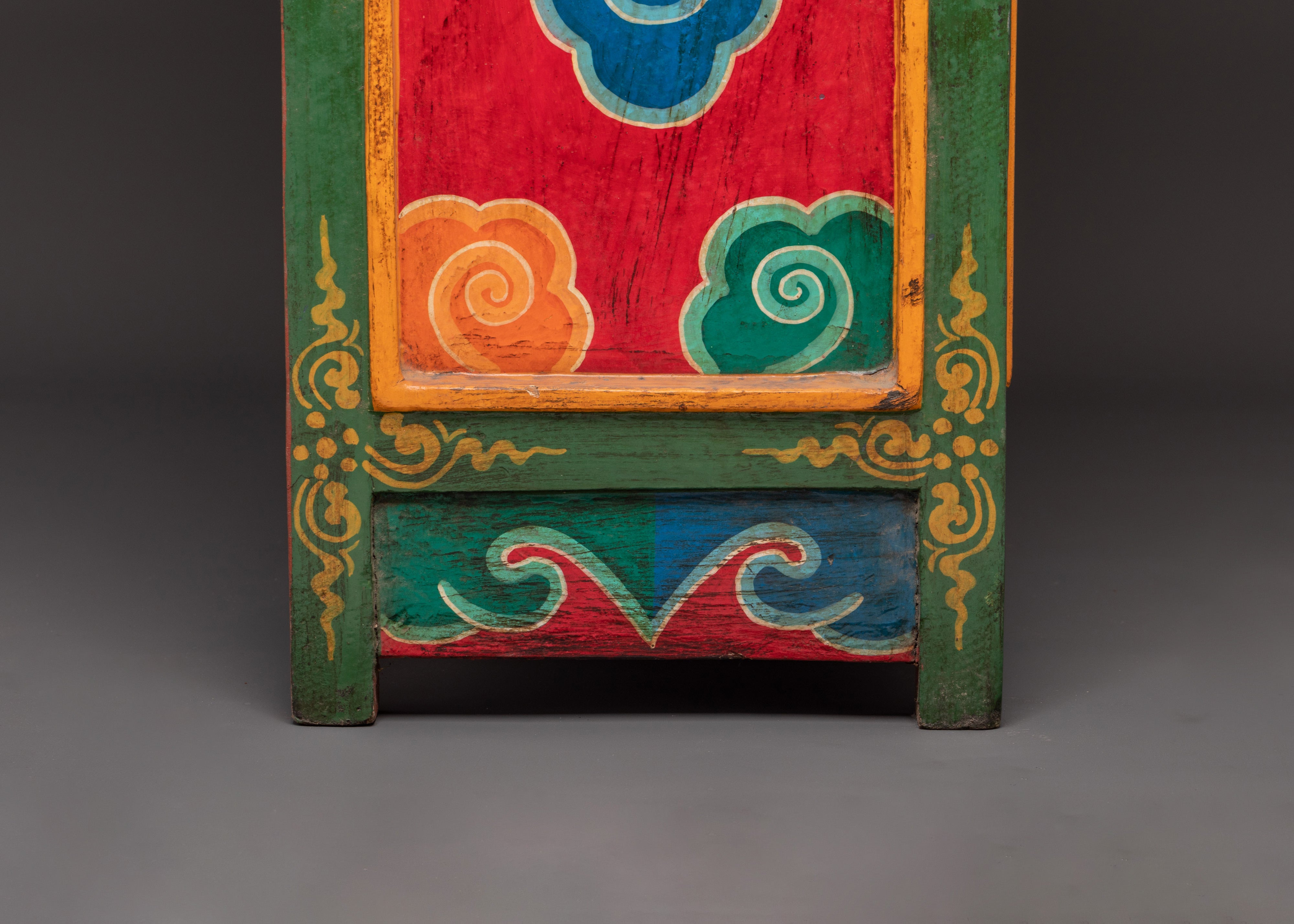 Tibetan Wooden Cofinet | Handcrafted Sacred Storage Chest